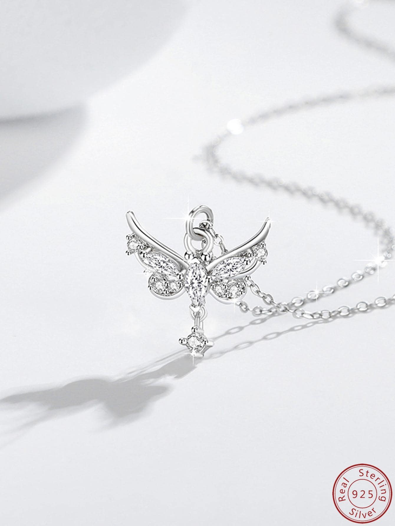 1pc Fashion Sterling Silver Dragonfly Pendant Necklace For Women For Daily Life