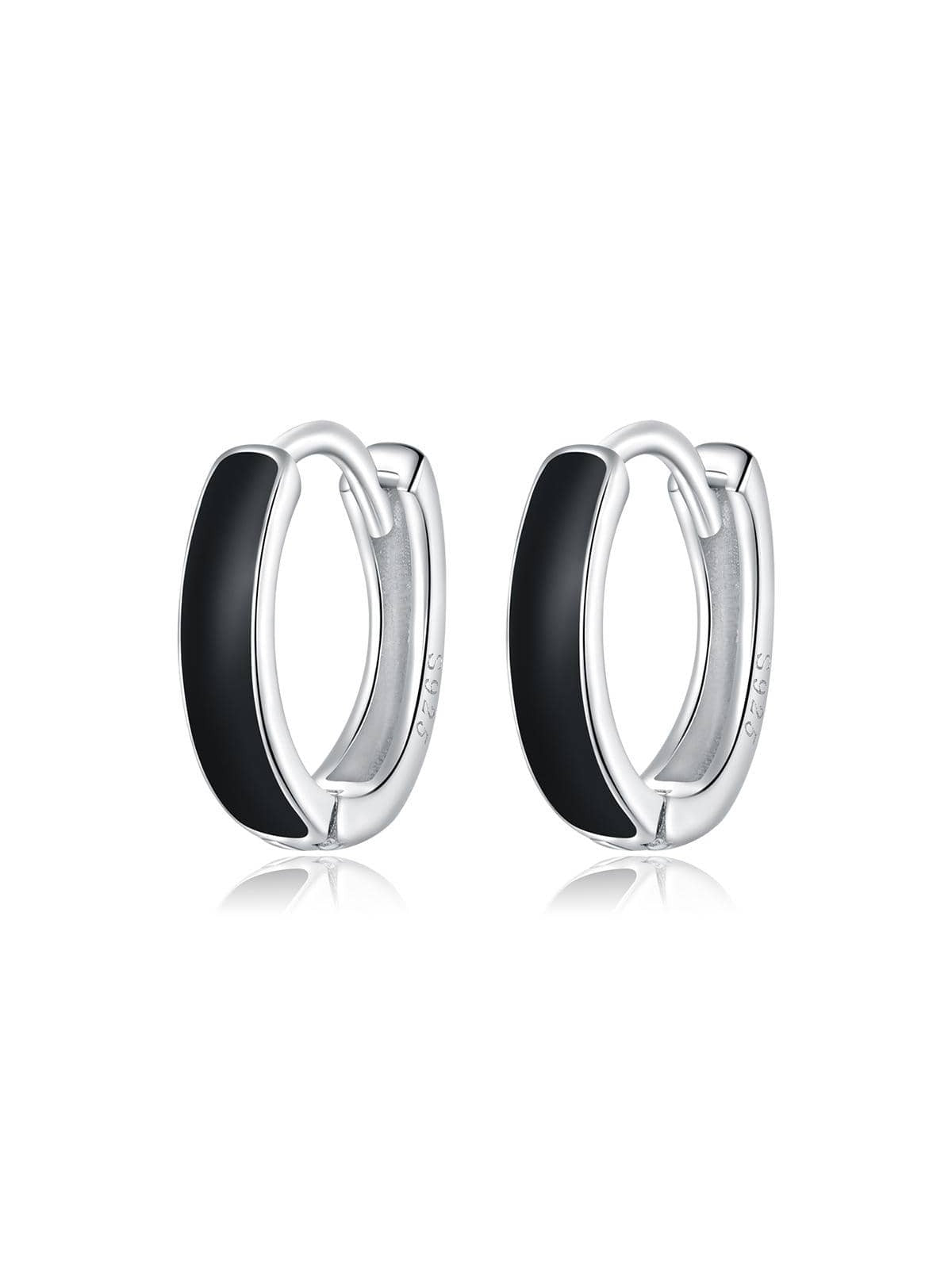 Two Tone Sterling Silver Hoop Earrings