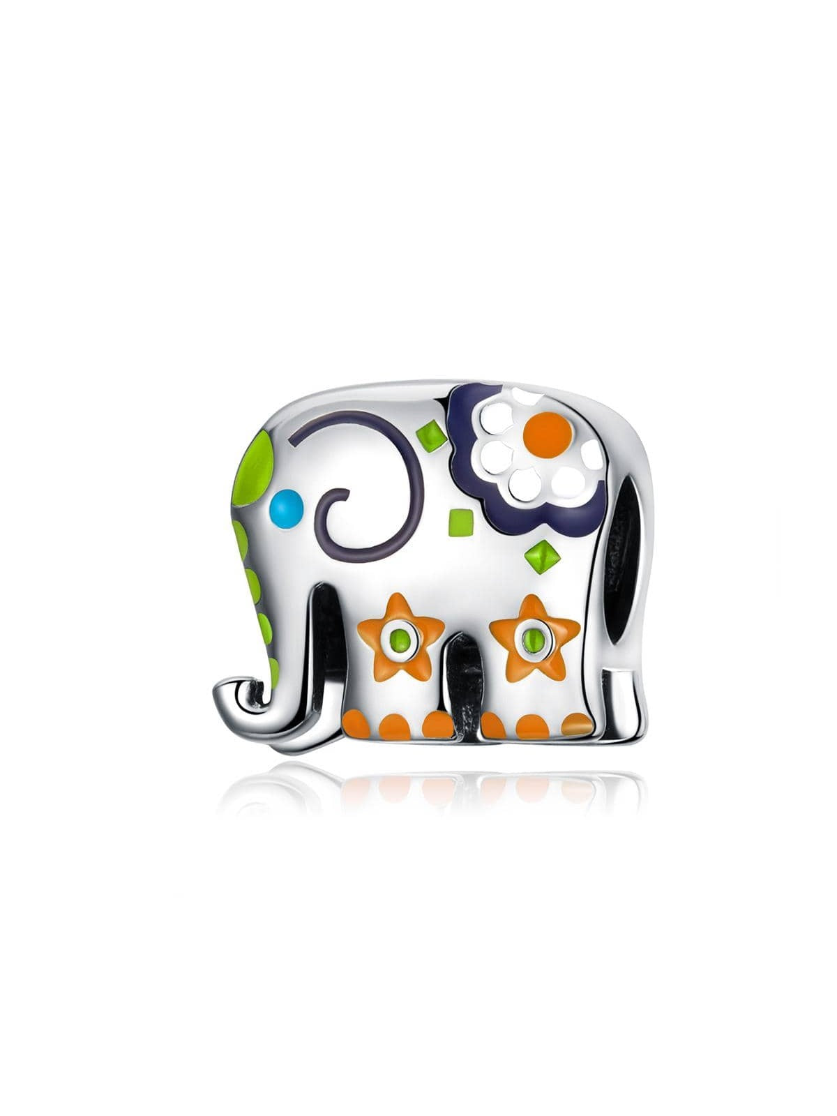 1pc Elephant Silver 925 Jewelry Charm for Women Colorful Enamel Animal Guardian Beads fit Charms Bracelets