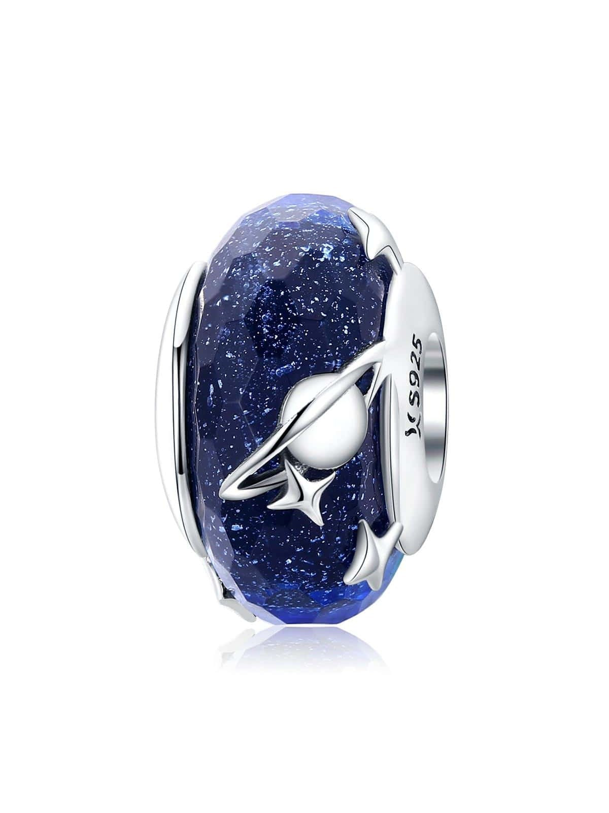 1pc 925 Sterling Silver Blue Interstellar Glass Beads Charms Fit Women Unique Bracelet & Bangle Jewelry Gift