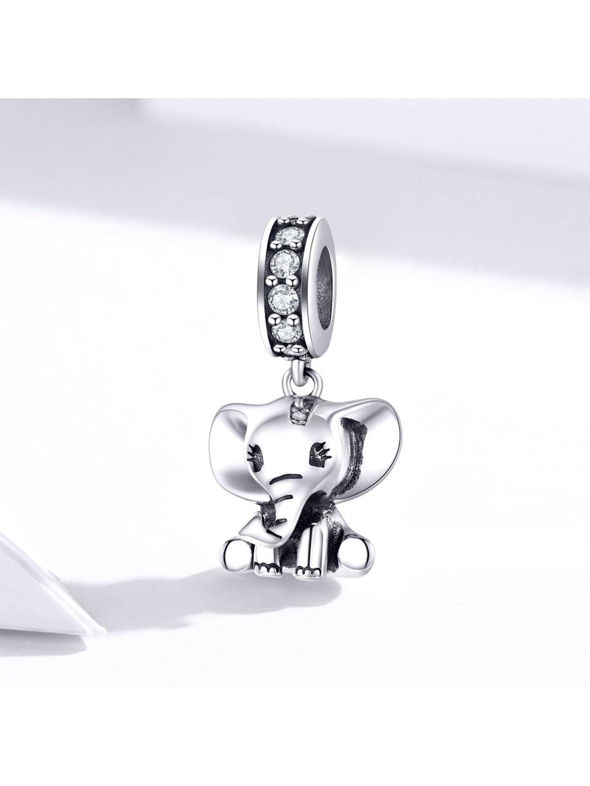 1pc Baby Elephant Pendant Charm Sterling Silver Jewelry Original Bracelet Necklace Cute Animal Fashion Jewelry Accessories