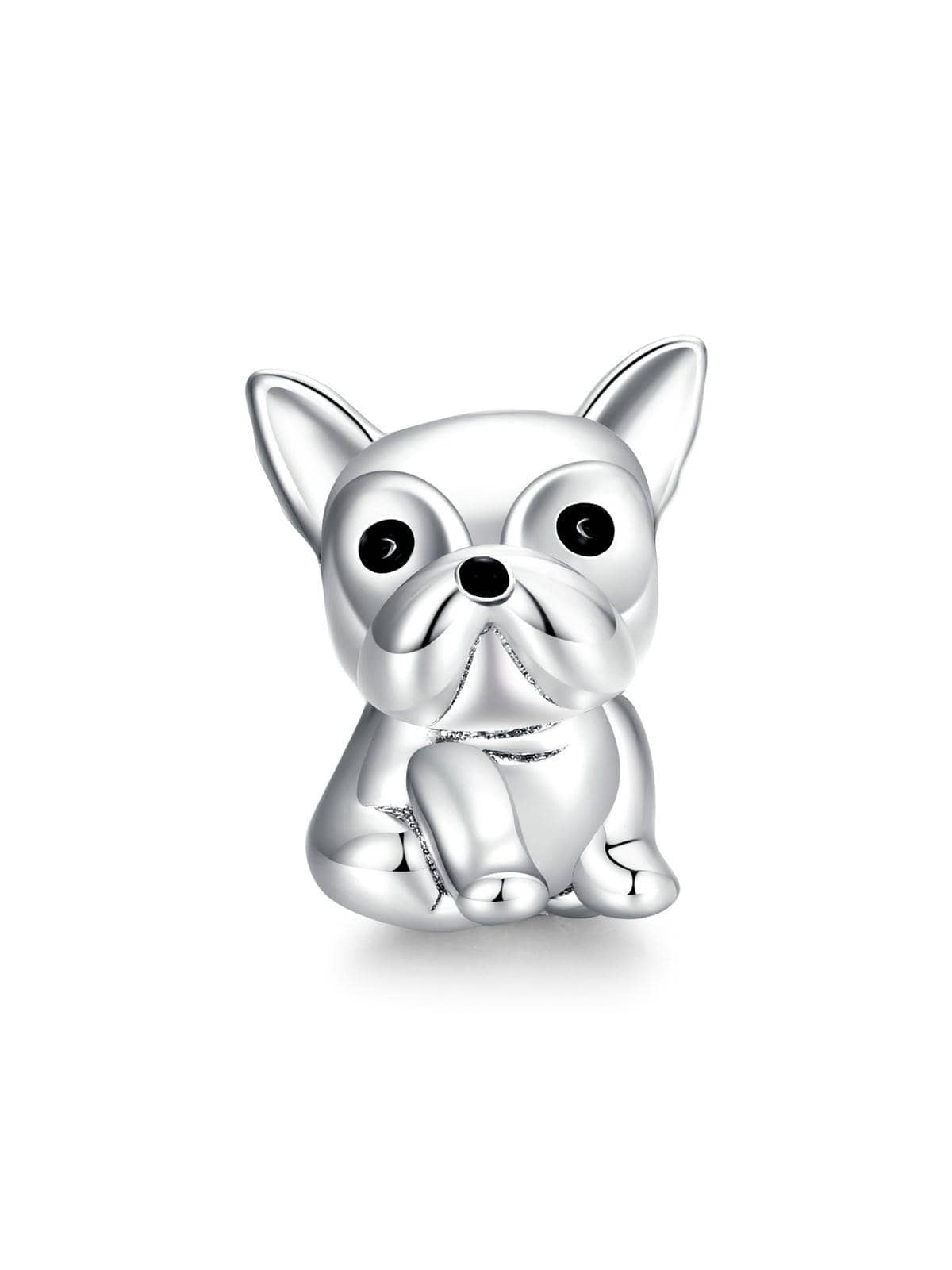 1pc Cute Bulldog Charm Sterling Silver Animal Enamel Bead Fit Original Bracelet Necklace Pendant DIY Jewelry