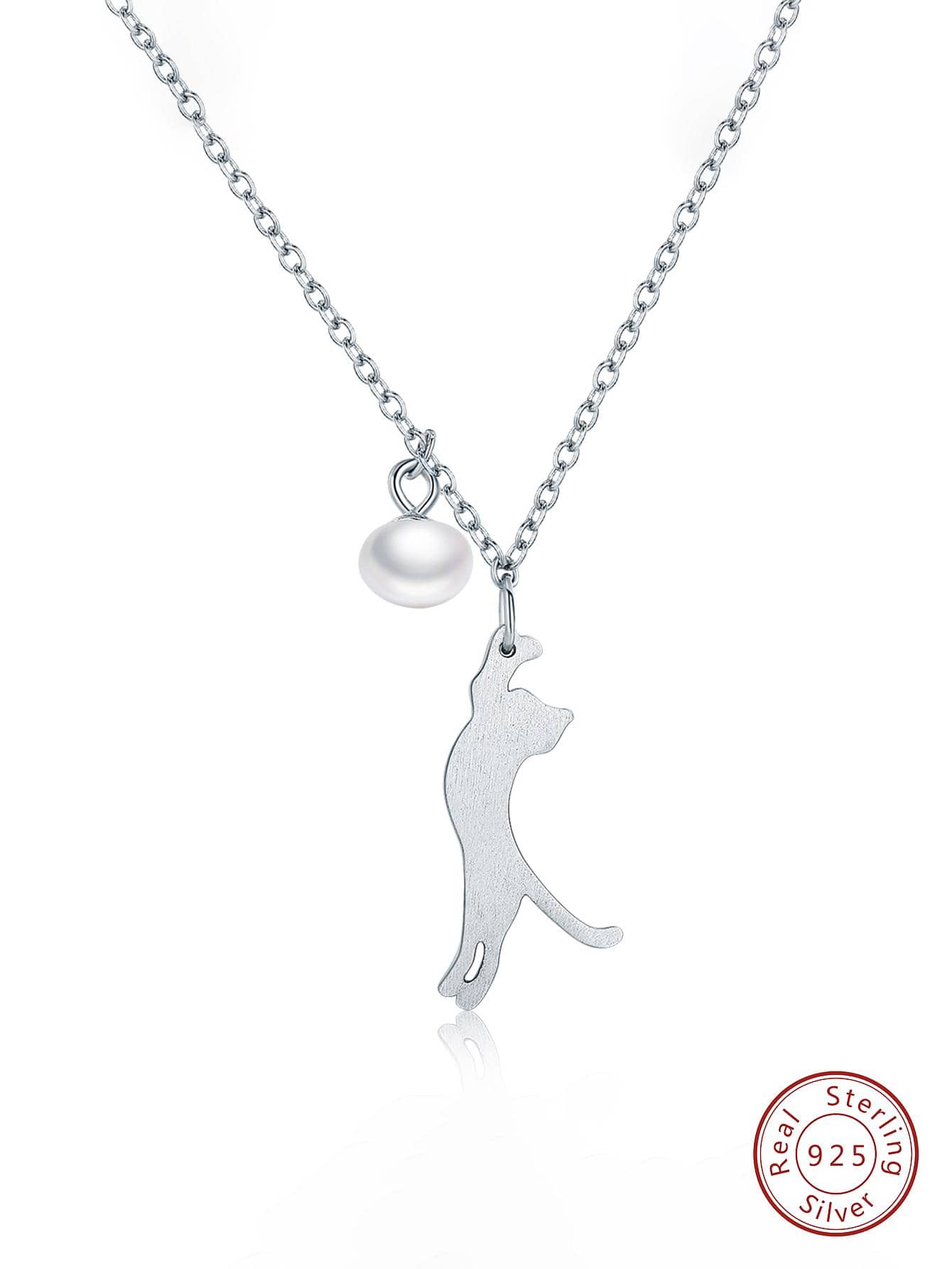 1pc Cat Necklace For Women S925 Sterling Silver Glamorous Fine Jewelry Gift