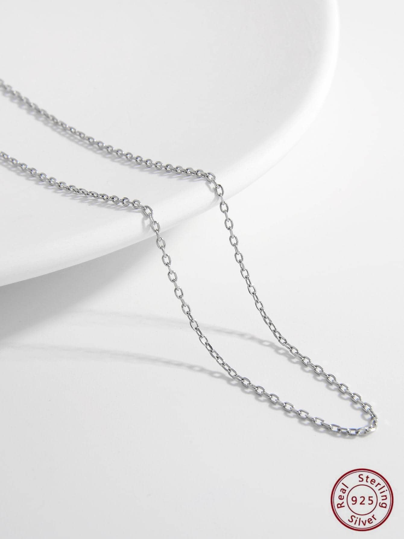 1pc Fashion Minimalist Sterling Silver Chain Necklace For Women For Daily Decoration