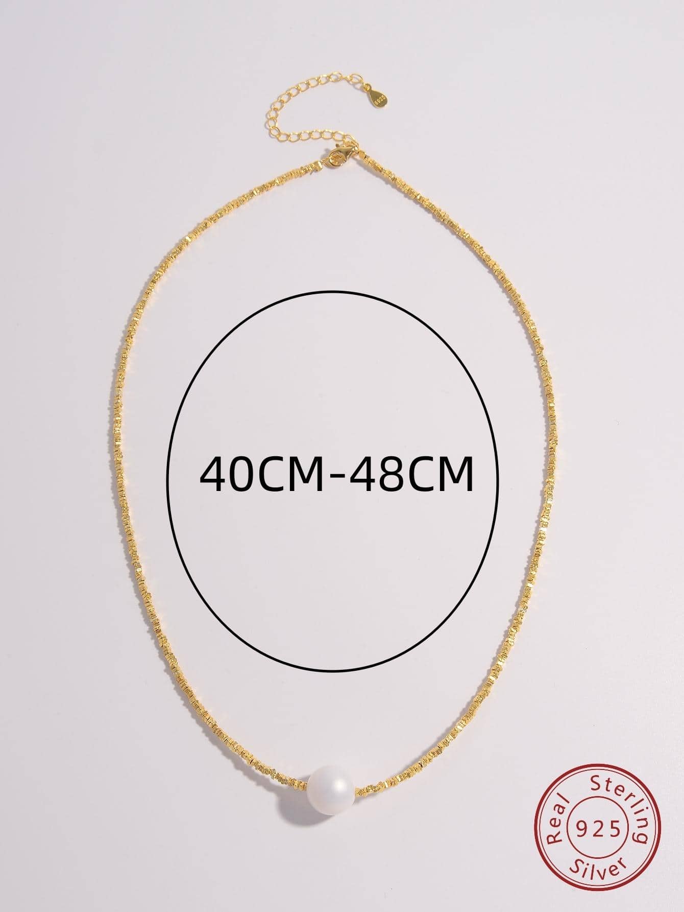 1pc Fashion Sterling Silver Cultured Pearl Decor Silver Chain Necklace For Women For Dating Gift