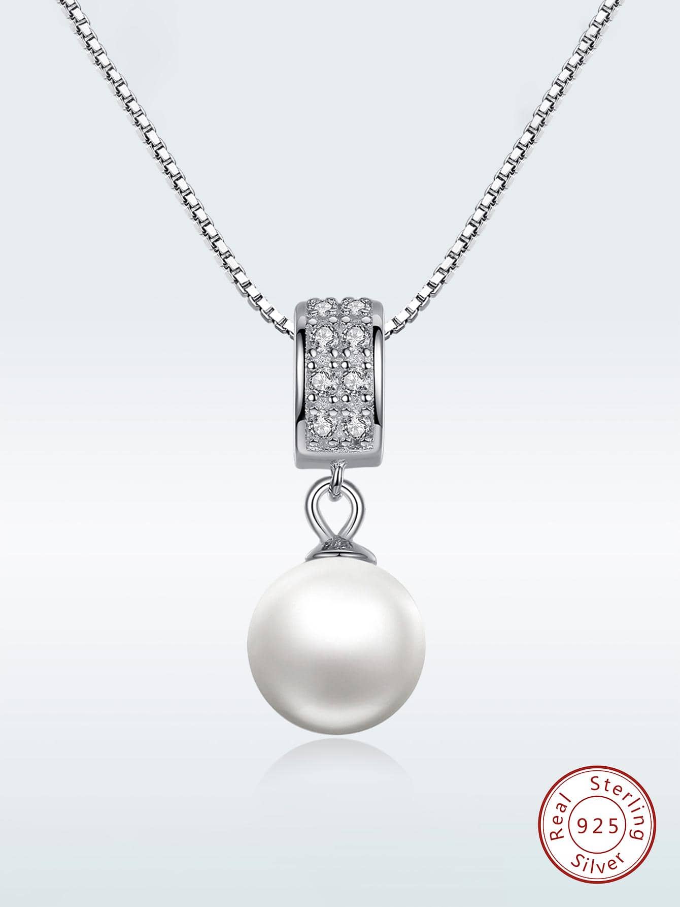 1pc Dainty Cultured Pearl Necklace For Women s925 Sterling Glamorous Silver Fine Jewelry Gift