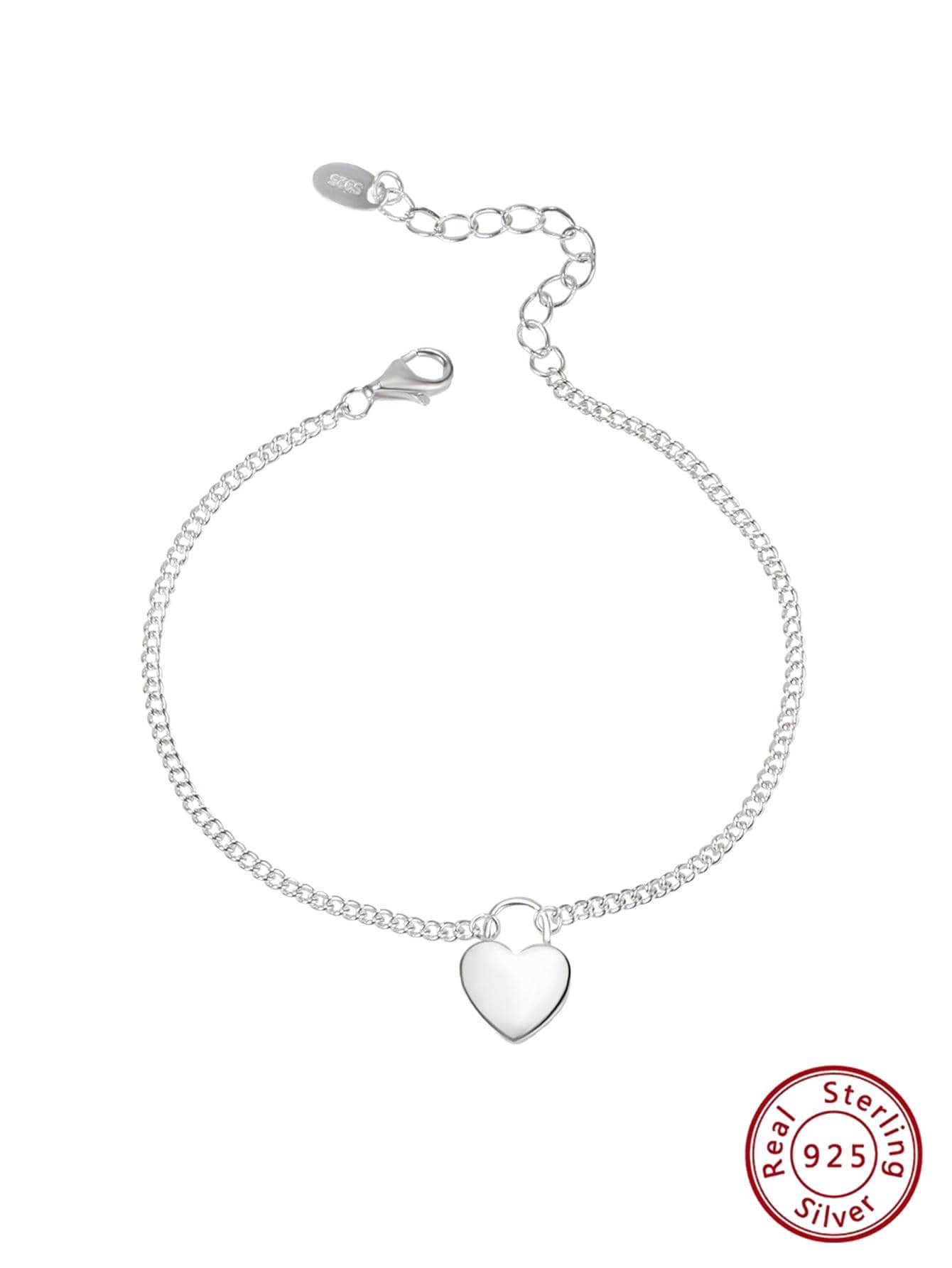 Fashion Sterling Silver Heart Pendant Chain Necklace For Women For Gift