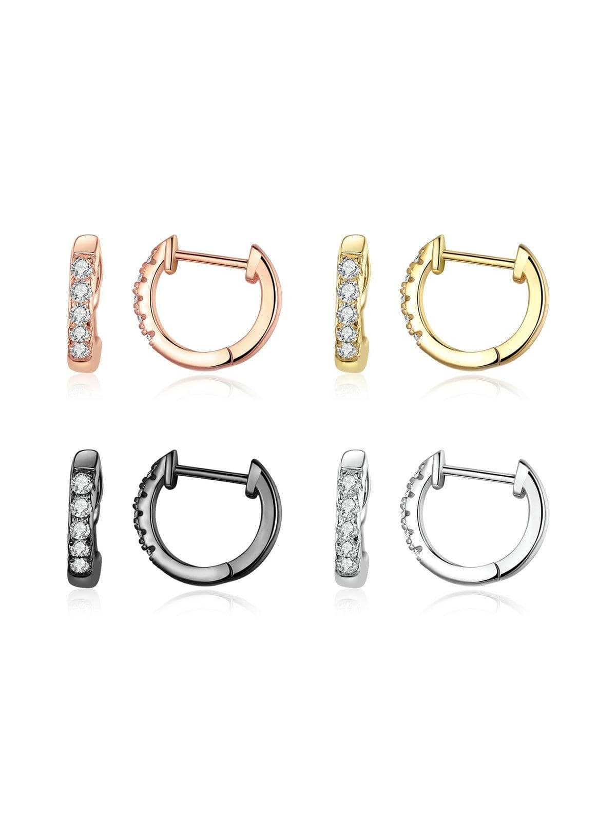 1pair  Genuine 925 Sterling Silver Round Circle Hoop Earrings for Women Gold Color Earrings Sterling Silver Jewelry Gift  Multiple Colors