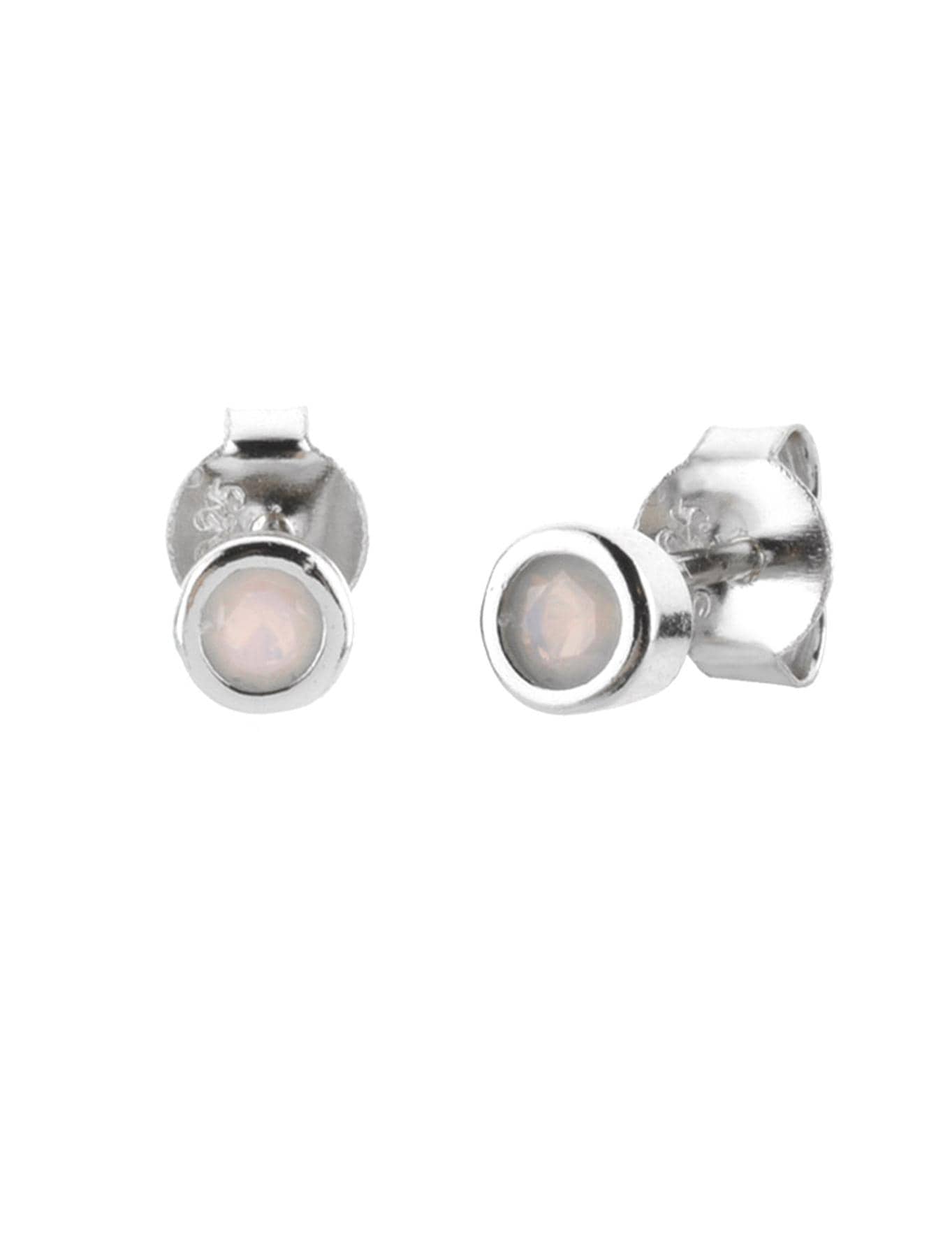 1pair Elegant Cubic Zirconia Decor Sterling Silver Stud Earrings For Women For Birthday Gift