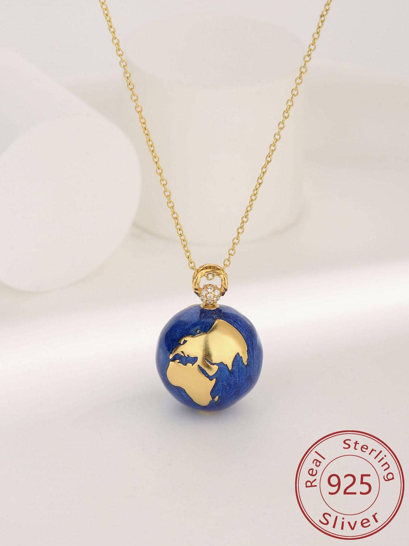 1pc S926 Silver Fashionable Personality High-end Earth Design Women's Pendant