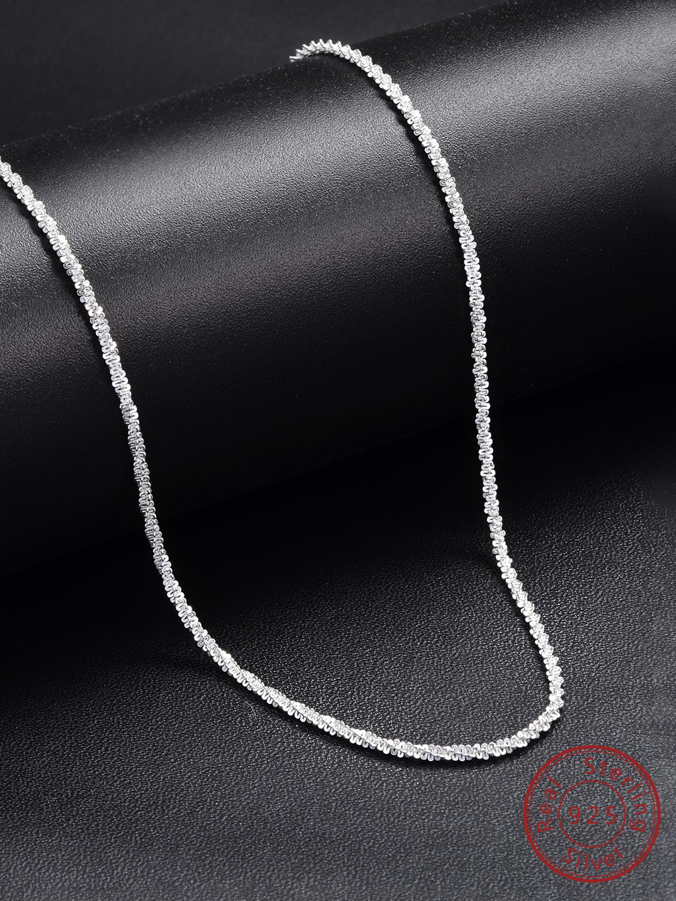 1pc Fashionable Minimalist Sterling Silver Necklace For Women For Daily Decoration