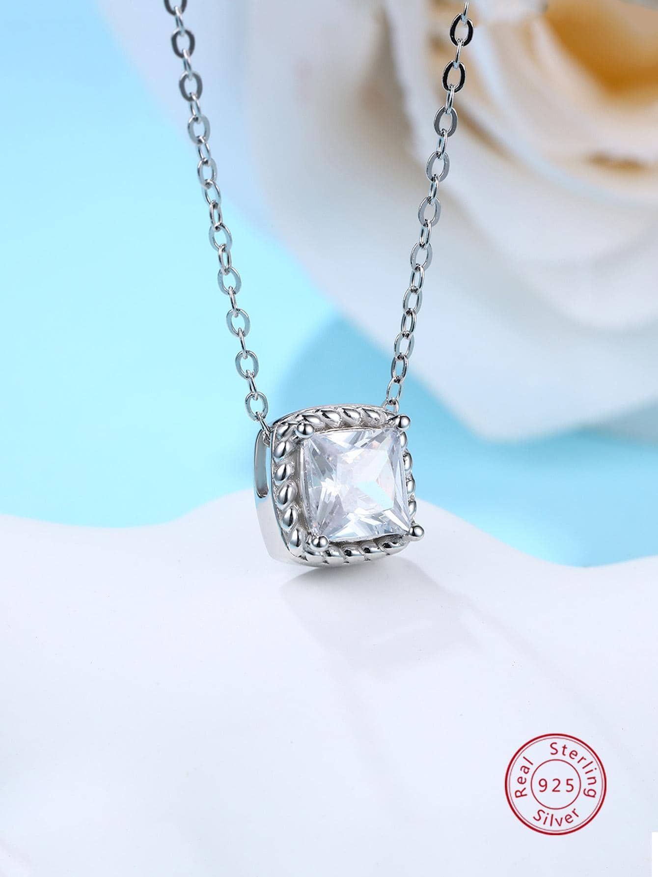 1pc Elegant S925 Silver & Zirconia Necklace, Suitable For Women's Daily Wear