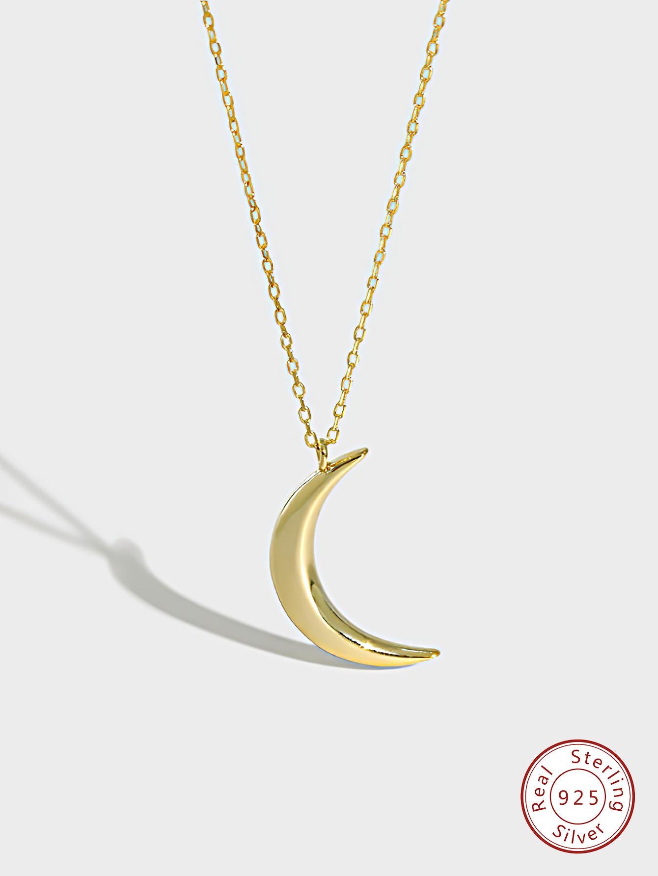 1pc Moon Pendant Necklace For Women s925 Sterling Silver Fine Jewelry Gift