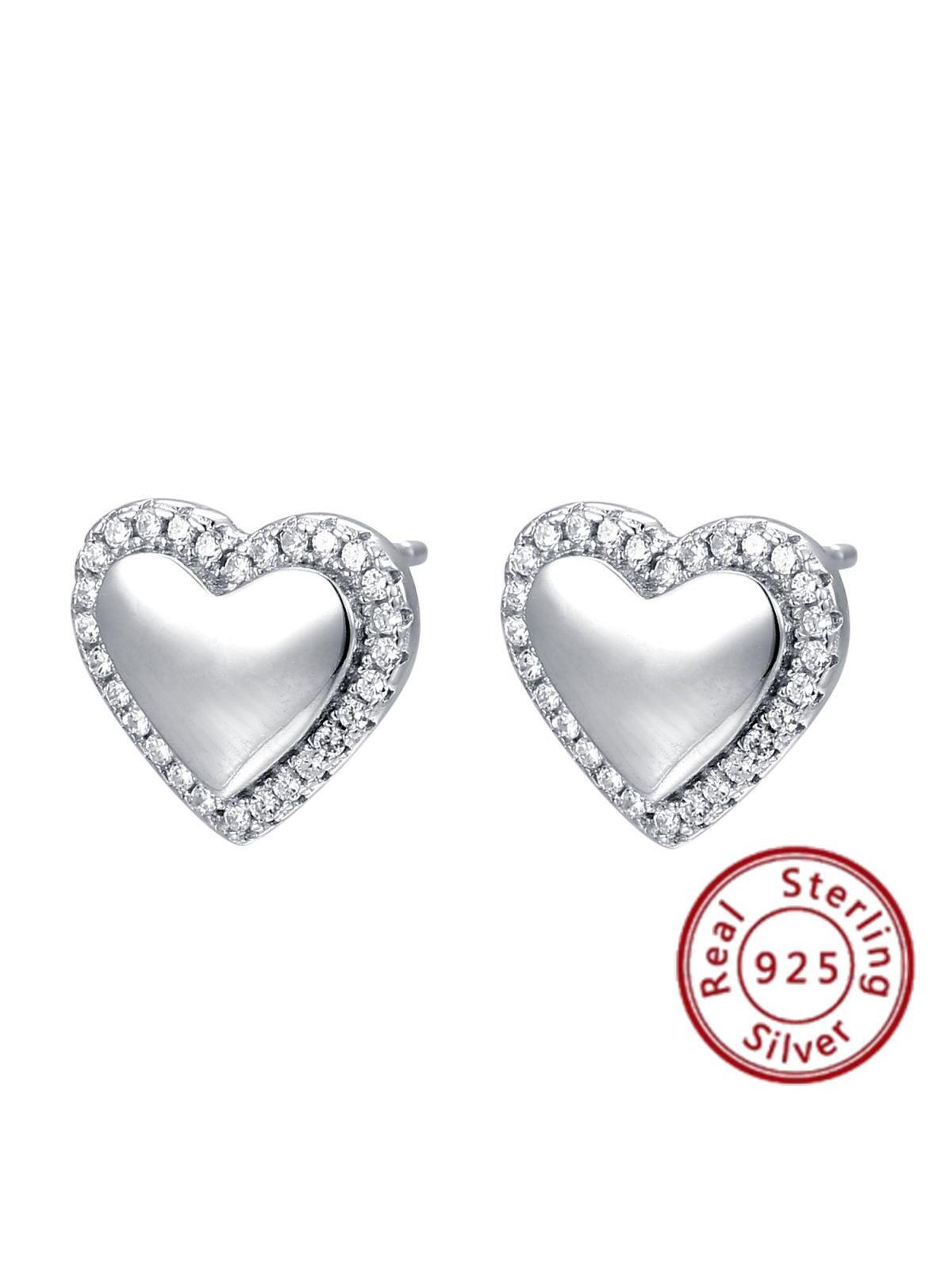 sterling silver love stud earrings female exquisite fashion simple temperament jewelry