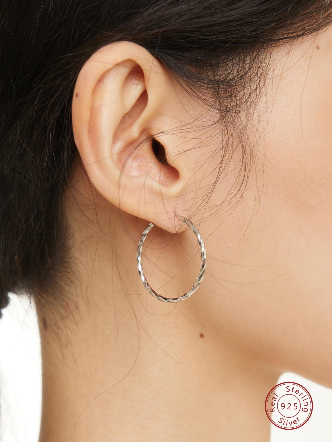 1pair Sterling Silver hoop Earrings