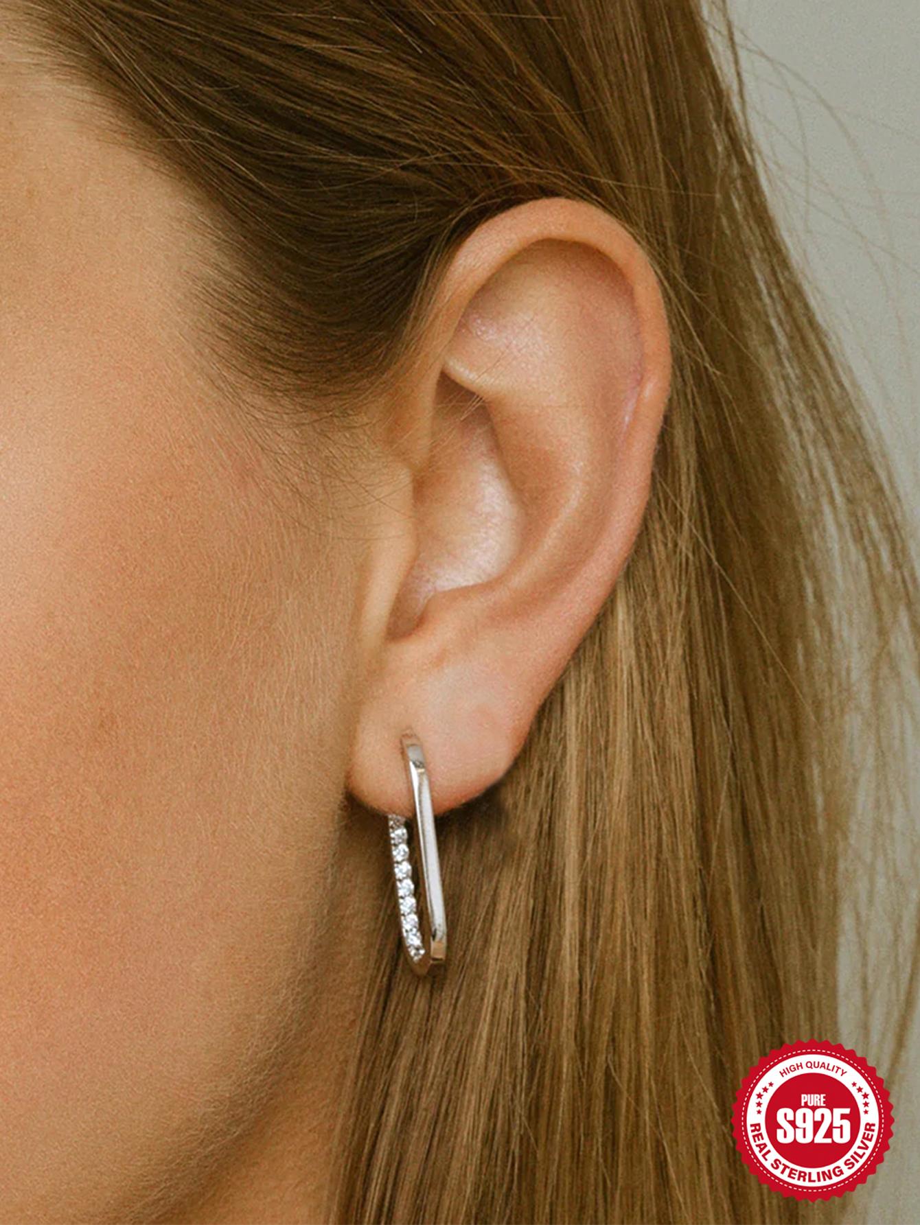 1 Pair S925 Sterling Silver Atmospheric U-Shaped Earrings Earrings Ladies Dating Jewelry Fine Jewelry