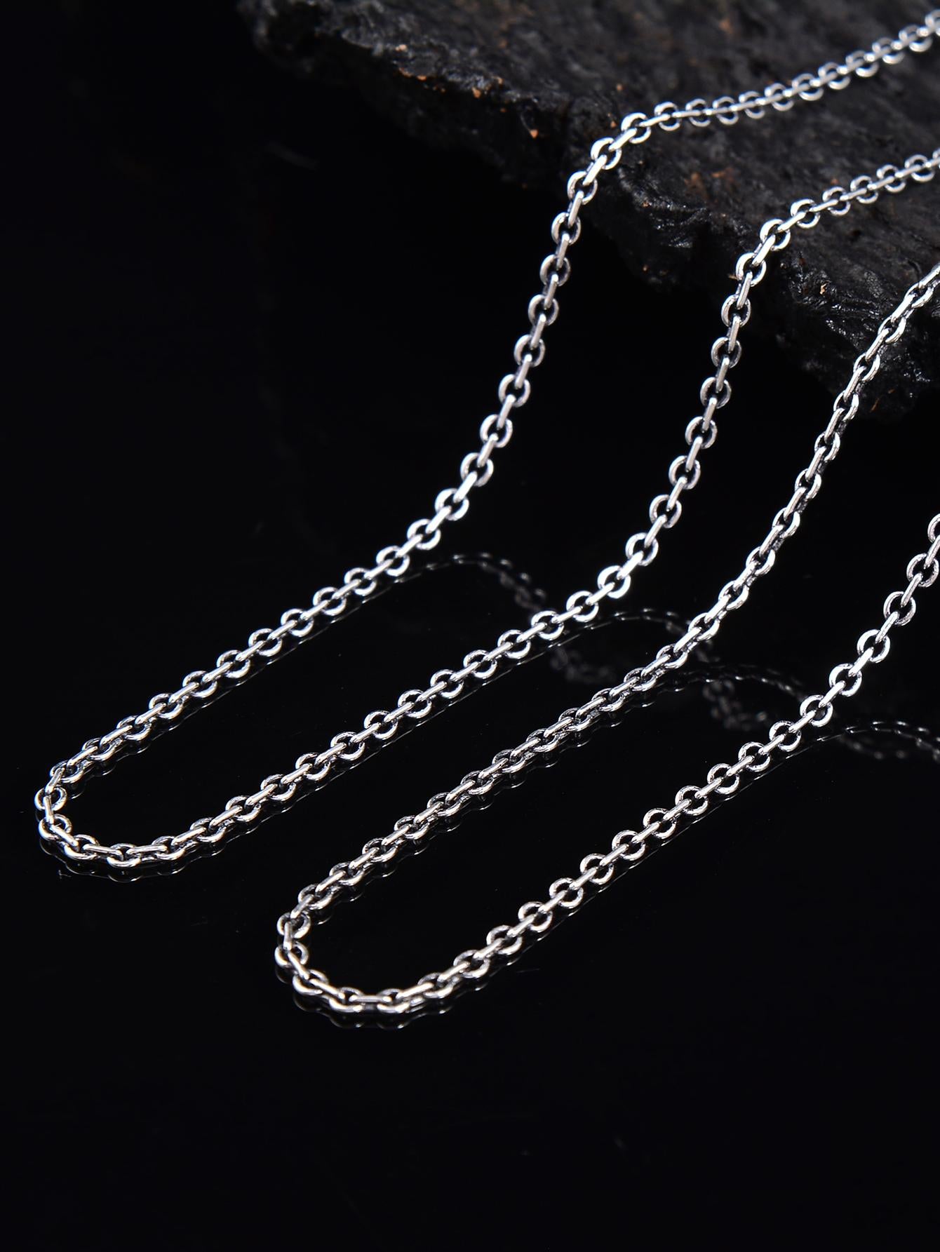 1pc Fashionable Minimalist Sterling Silver Necklace For Men Women For Gift