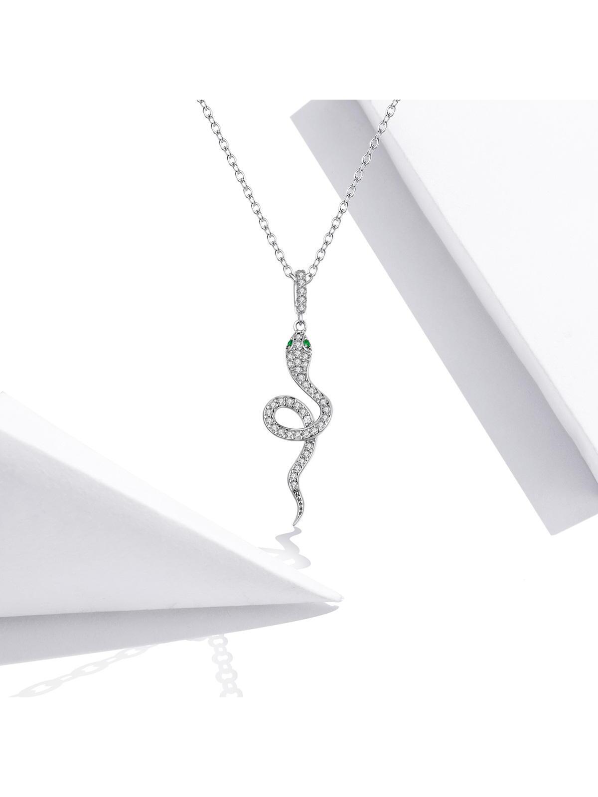 1pc 925 Sterling Silver Snake Pendant Necklace for Women Adjustable Chain Link Fine Jewelry Party Gift