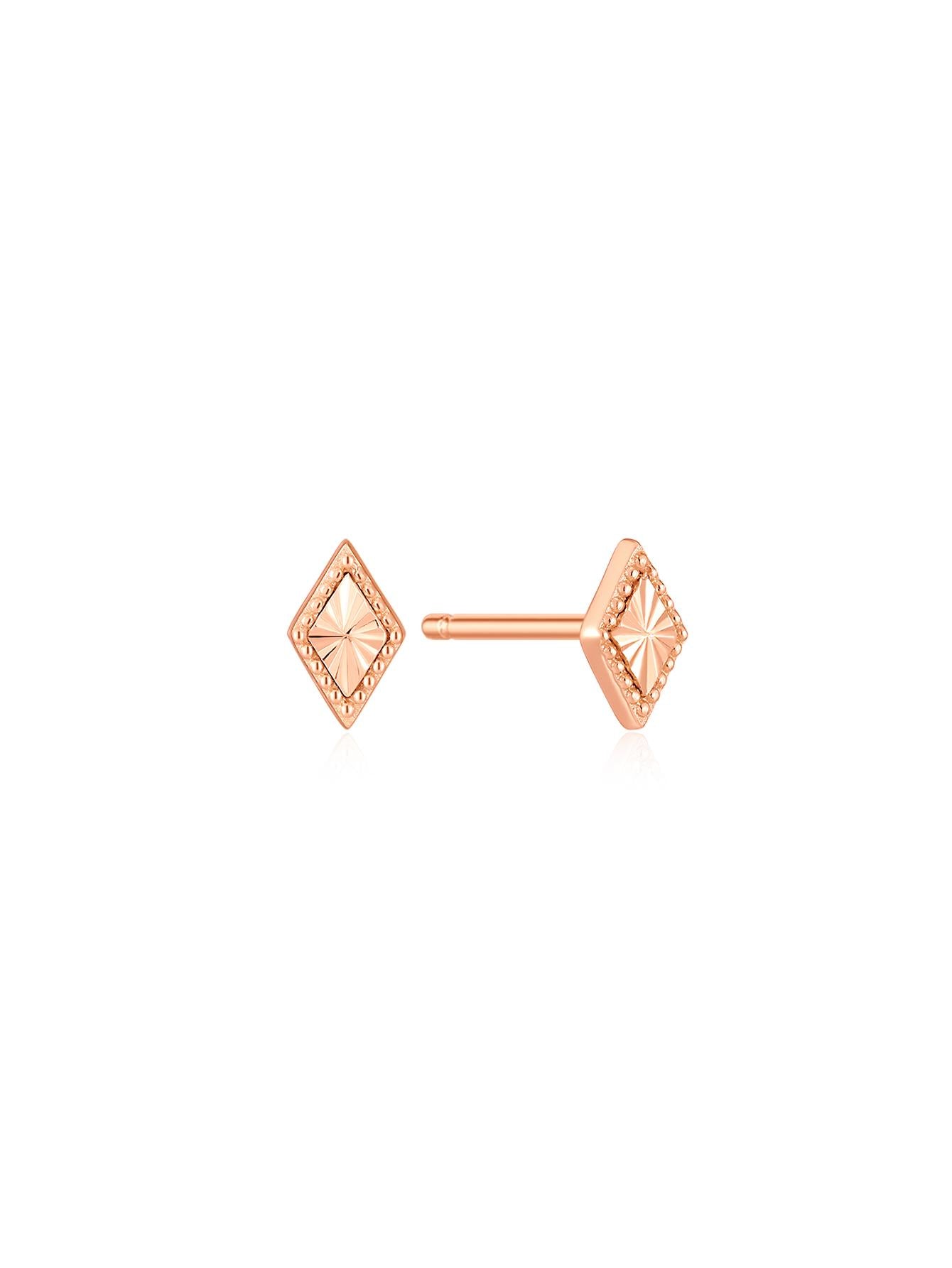 1pair Fashionable jewelry rose gold color geometric earrings 925 sterling silver earrings for women small stud earrings