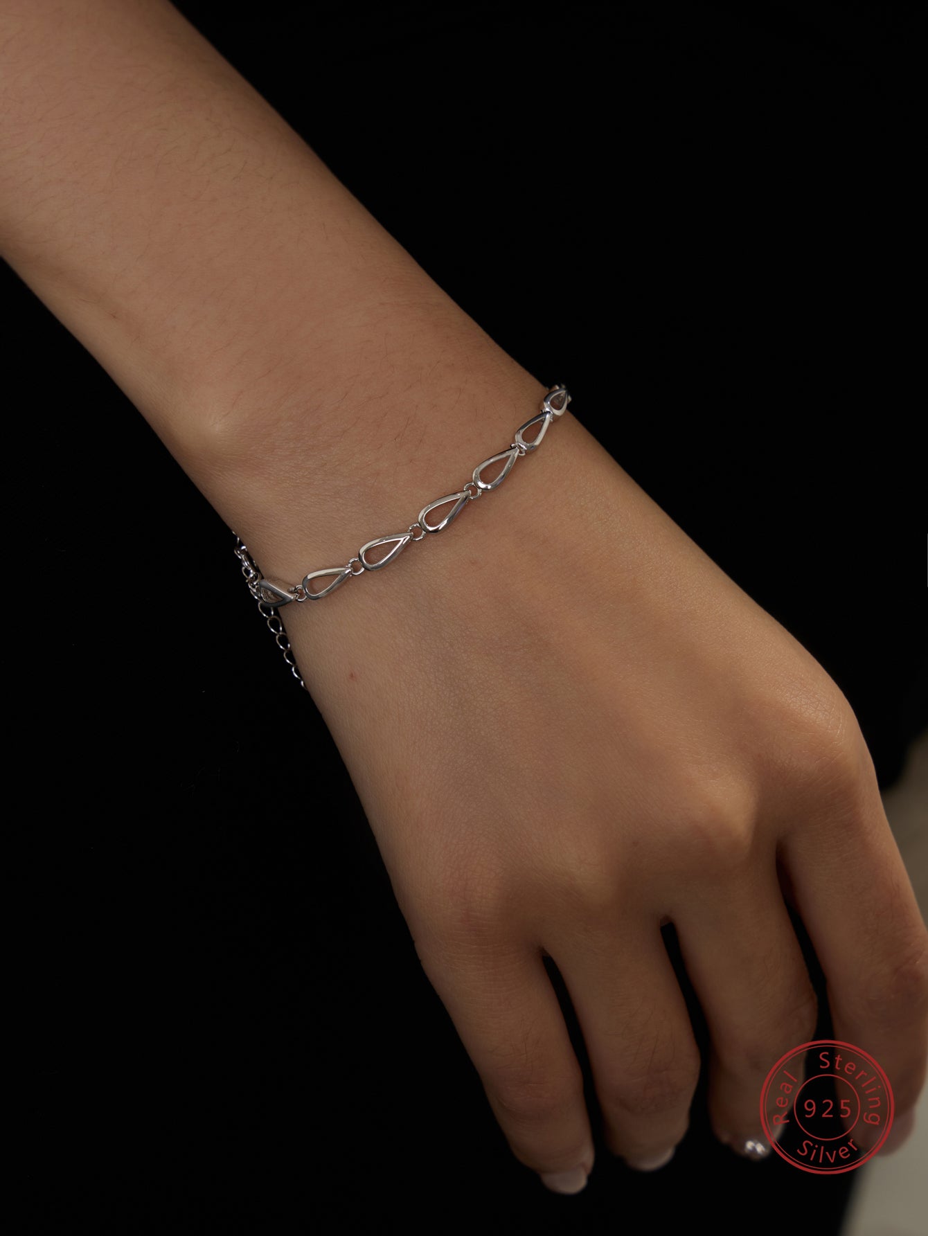 1pc 925 Sterling Silver Bracelet For Women, Anniversary Gift