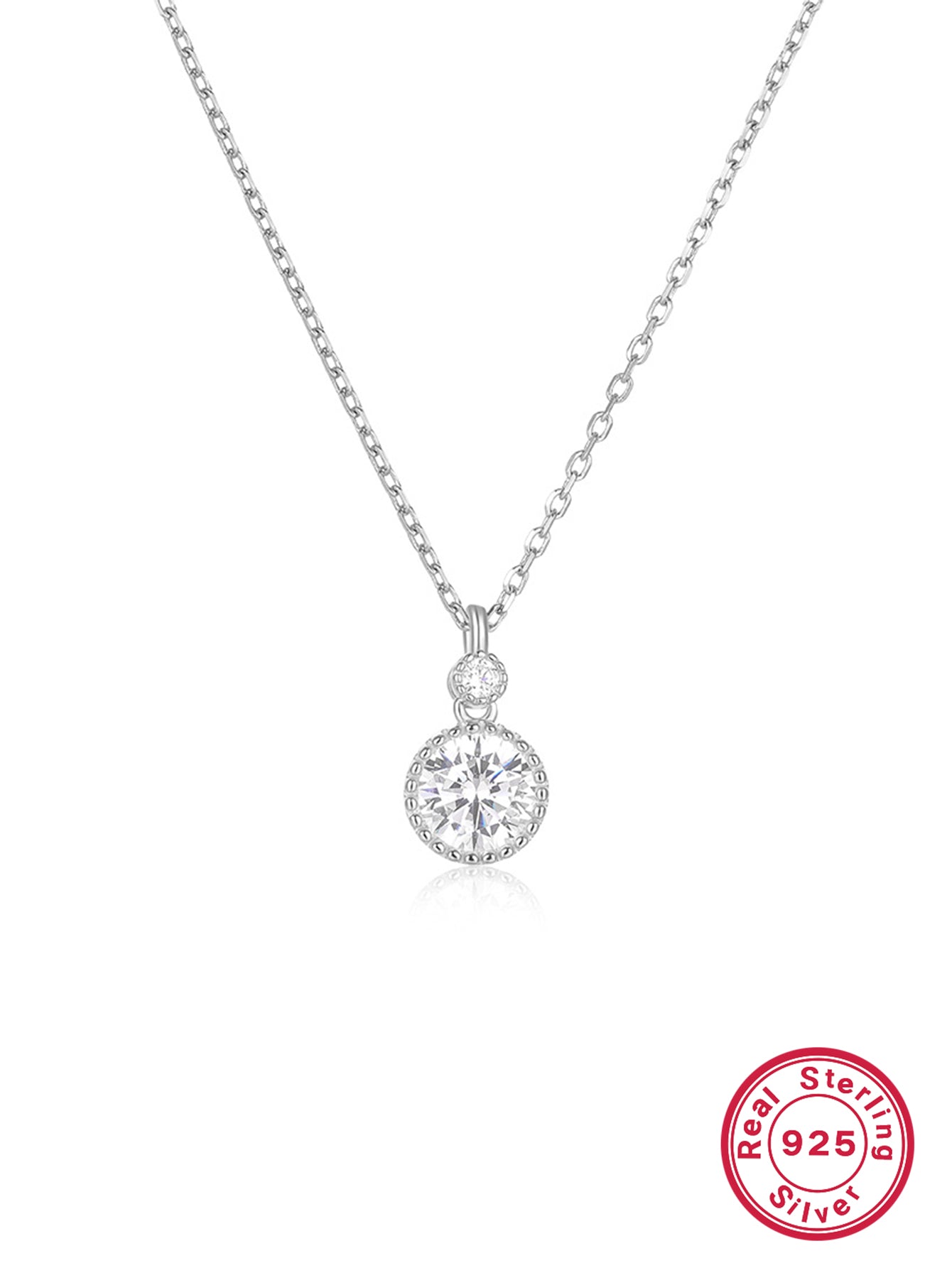 1pc S925 Sterling Silver Necklace, Classic Style, Fashionable & Versatile For Business & Casual Occasions, High-end Silver Circle Jewelry