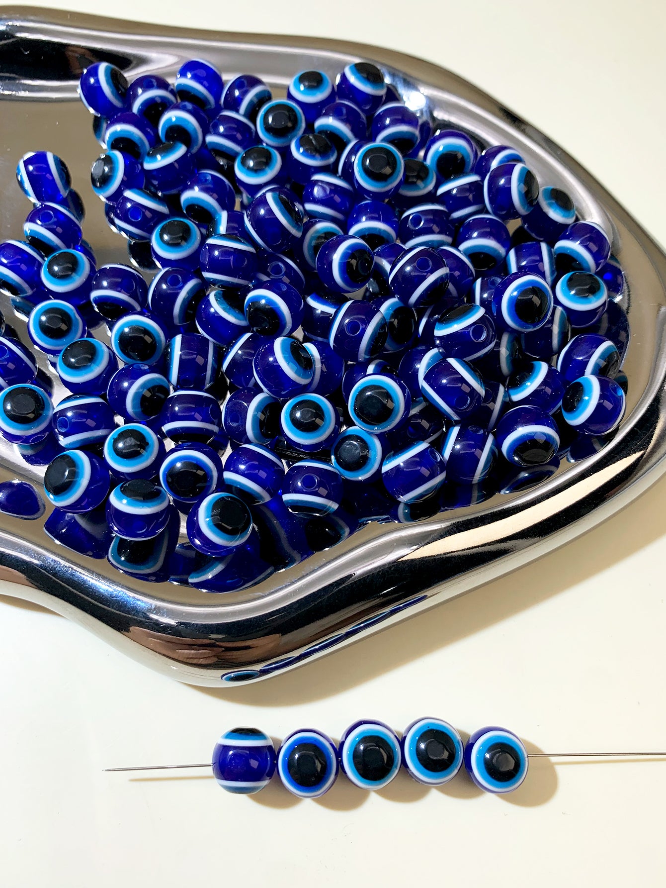 50pcs/set Acrylic Evil Eye Loose Beaded Beads DIY Make Bracelet Necklace Jewelry Material Accessories-Multicolor-1