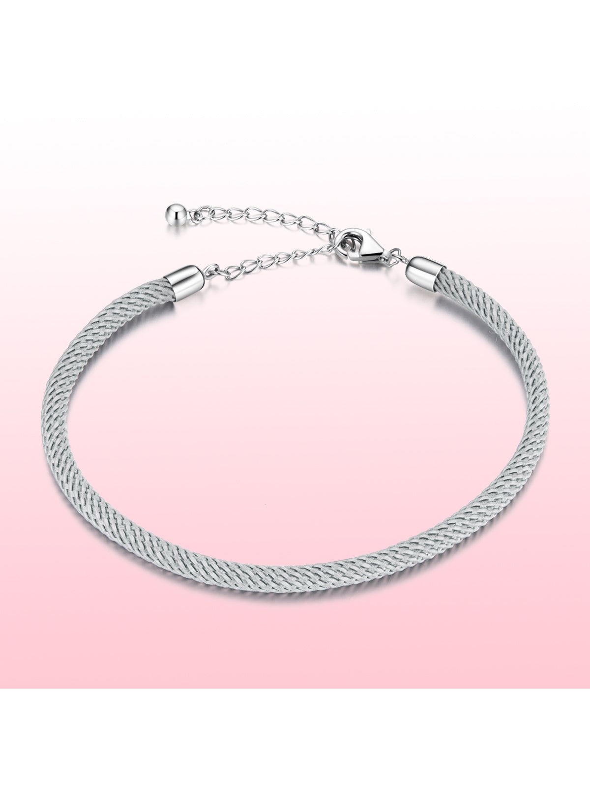 Sterling Silver Basic Braided Bracelet Original Female Adjustable 16cm to 21cm Girl Birthday Gifts