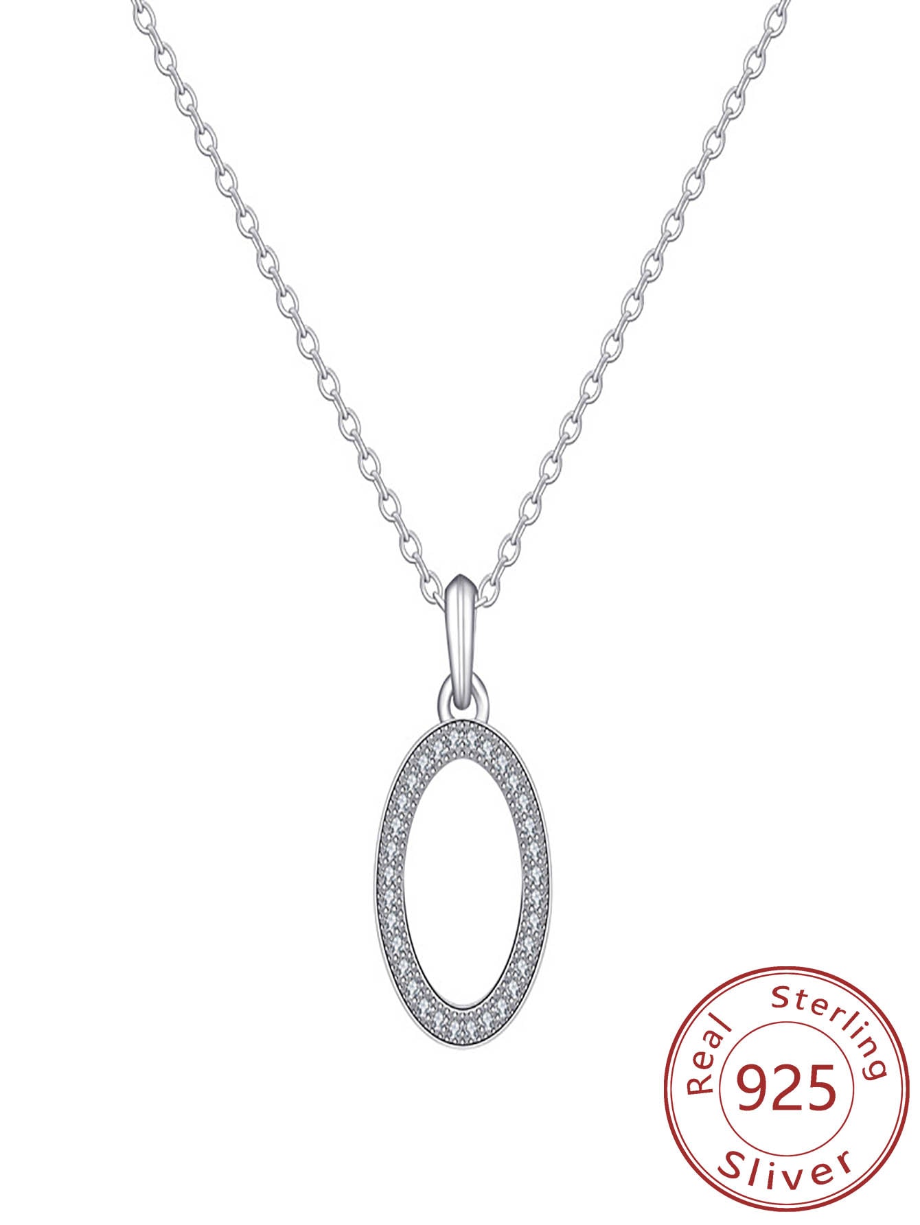 1pc New Arrival S925 Silver & Cubic Zirconia Elegant Circle Pendant Clavicle Chain For Women