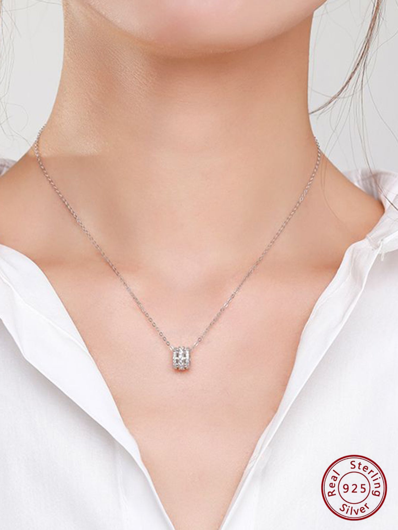 1pc Fashionable S925 Silver Cubic Zirconia Pendant Necklace Suitable For Women's Daily Wear