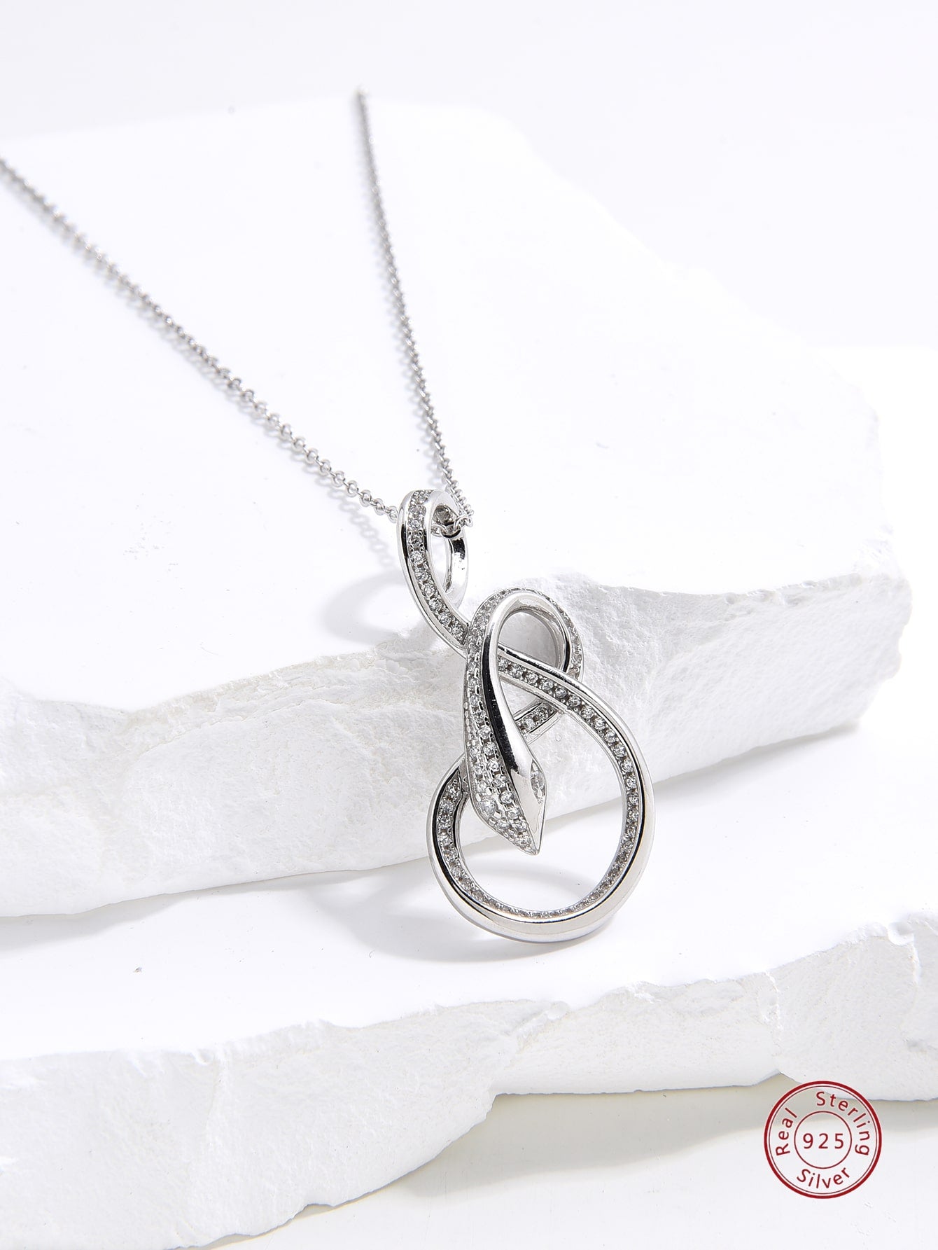 1pc Exquisite Cubic Zirconia Snake Charm Sterling Silver Necklace For Women For Daily Decoration