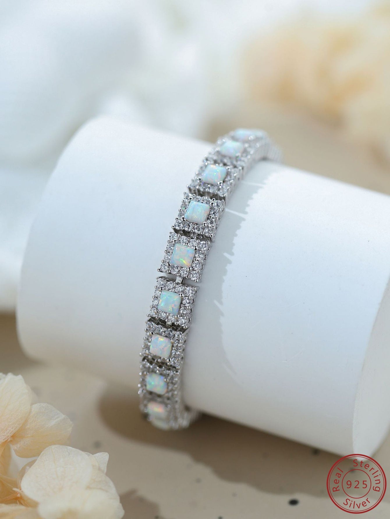 White Opal Gemstone Bracelet