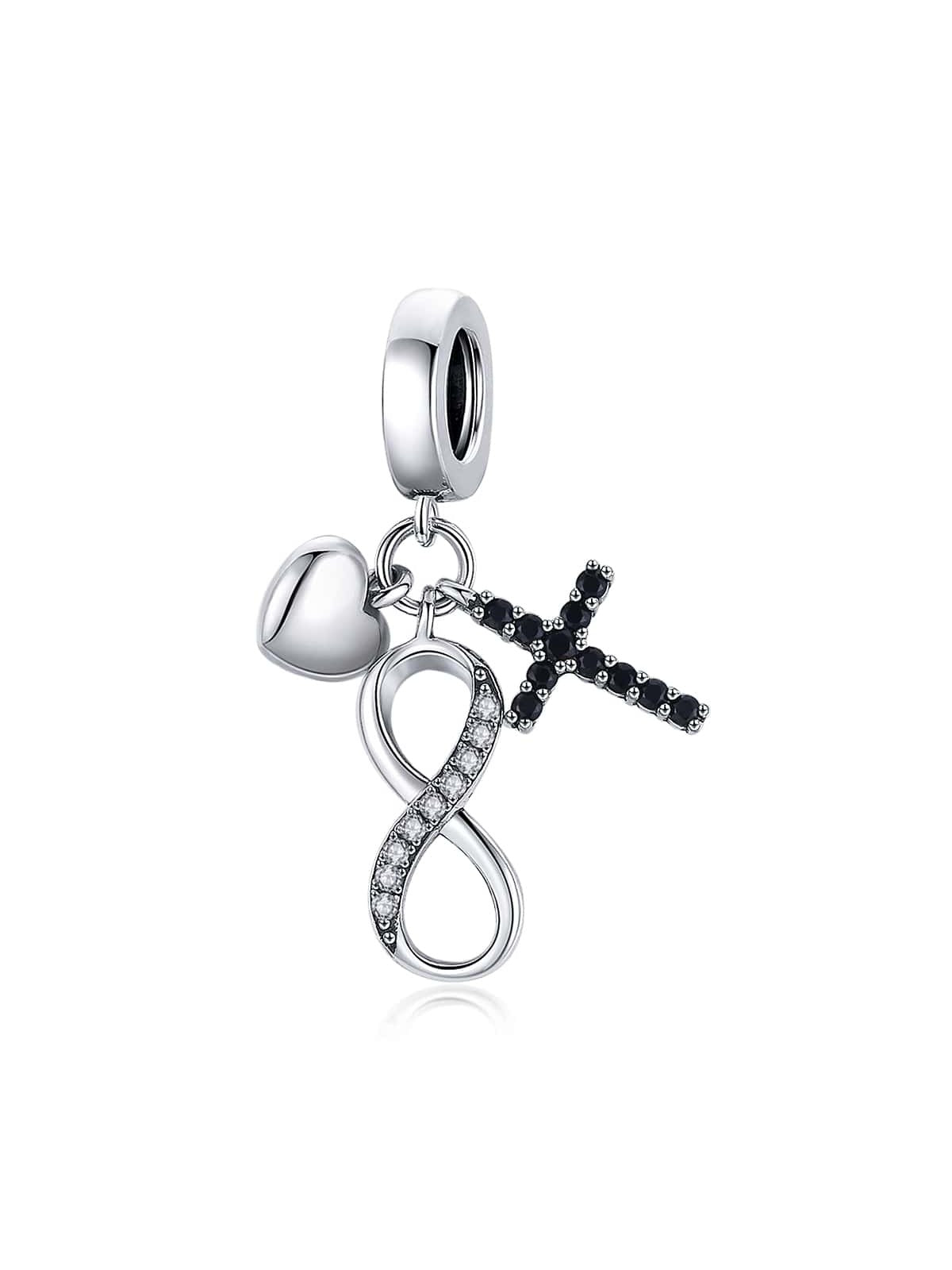 1pc 925 Sterling Silver Love Cross Bracelet Pendant for Women's Thanksgiving Gift