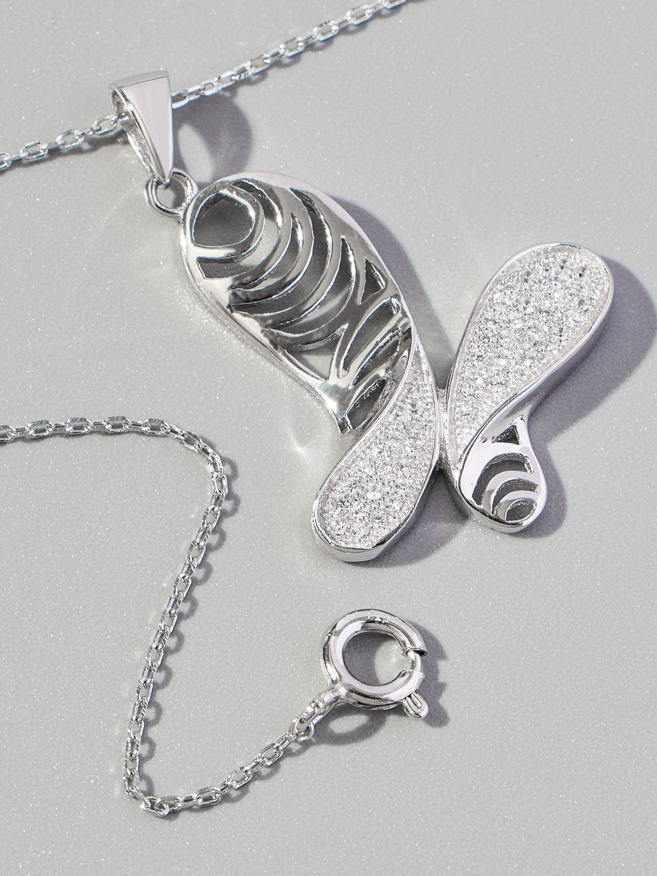 1pc Men's Butterfly Design 925 Silver Necklace