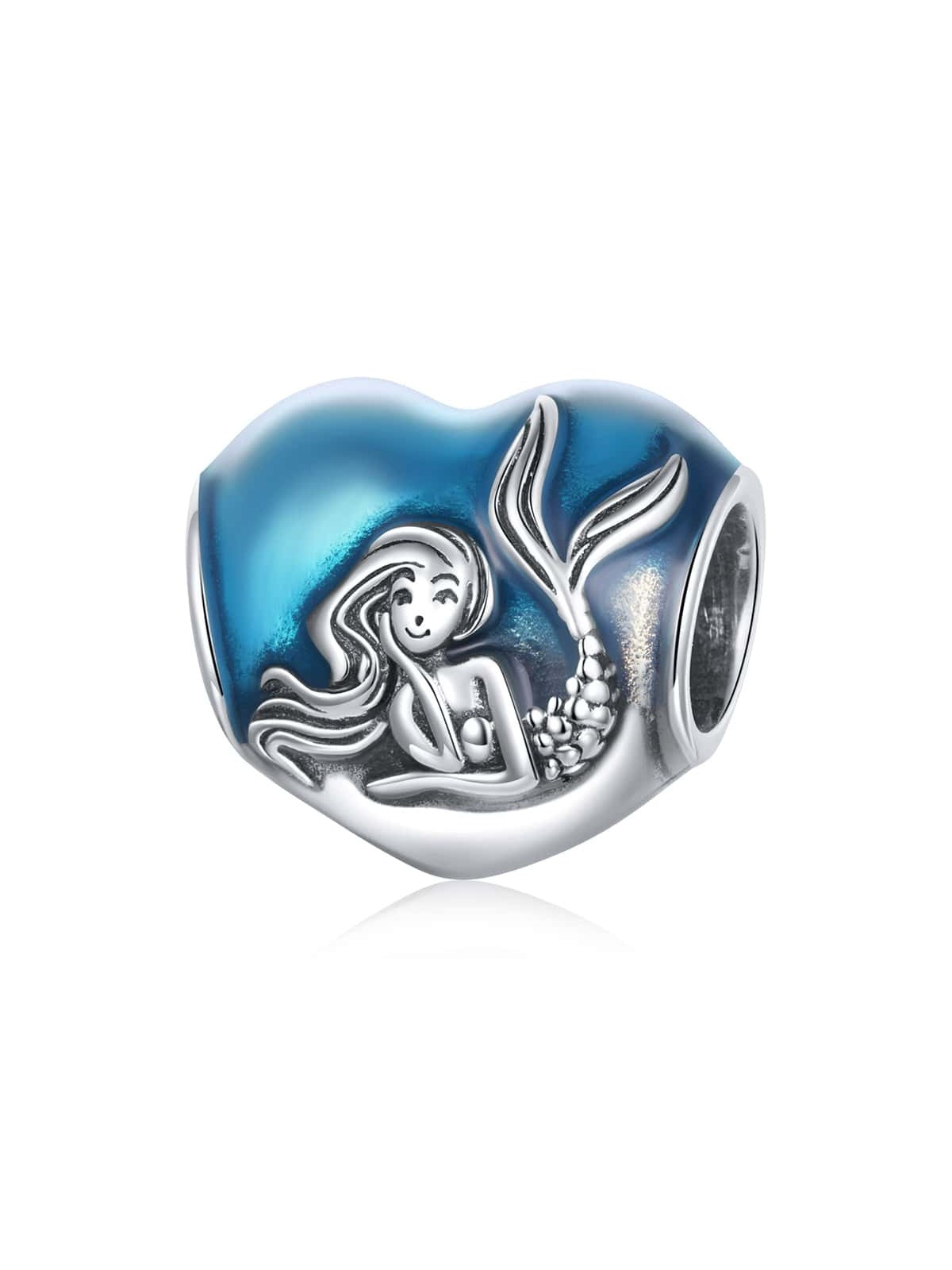 1pc Authentic Dream Mermaid Heart 925 Sterling Silver Charm Pendant for Original Bracelet Bangle Making Jewelry