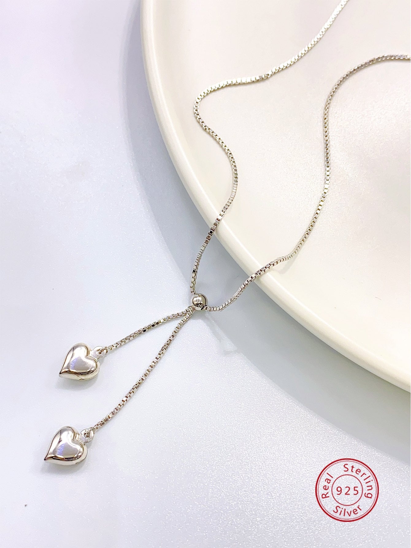 1pc 925 Silver Sweetheart Pendant Necklace For Women, Simple And Classic Jewelry Gift