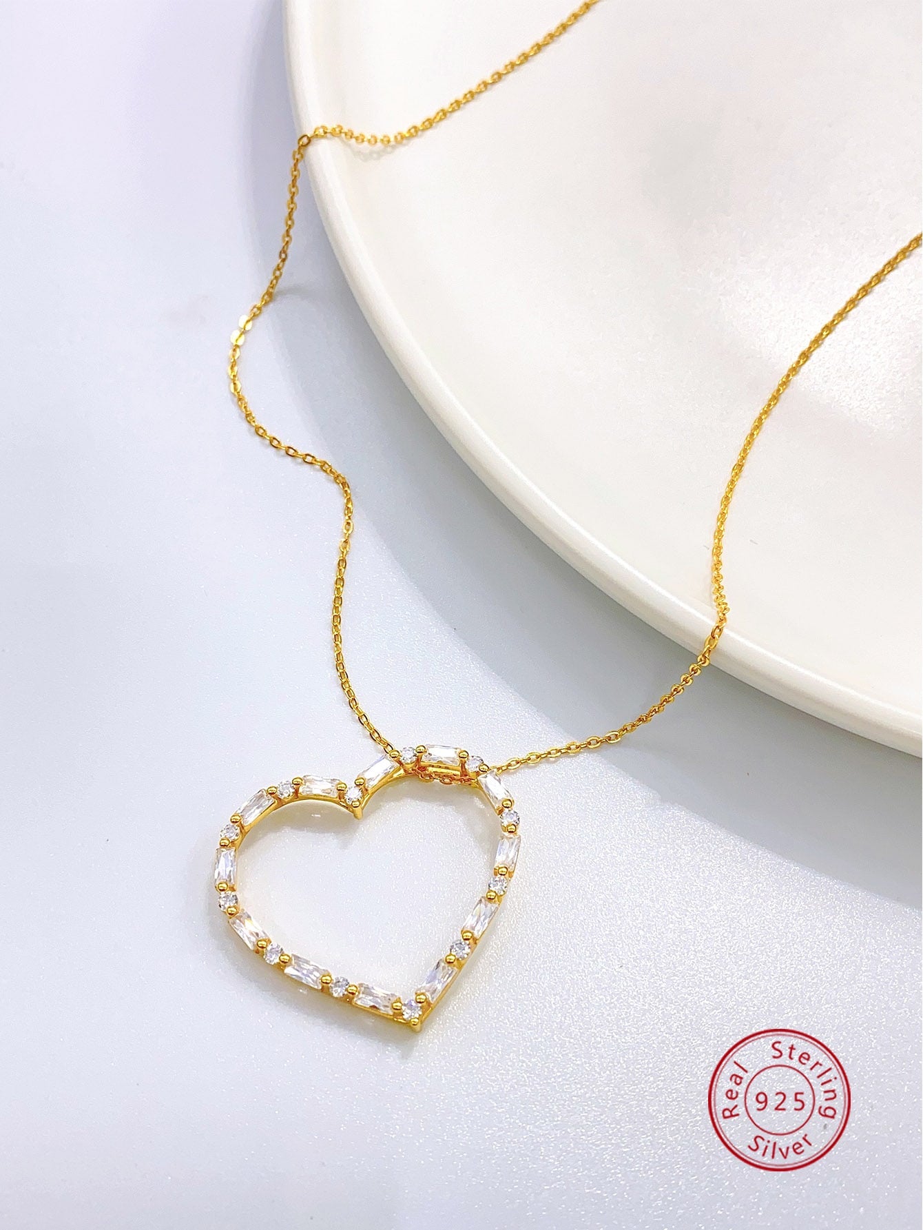 1pc 925 Silver Zirconia Decor Sweet And Elegant Women's Necklace, Versatile Jewelry For Date Gift