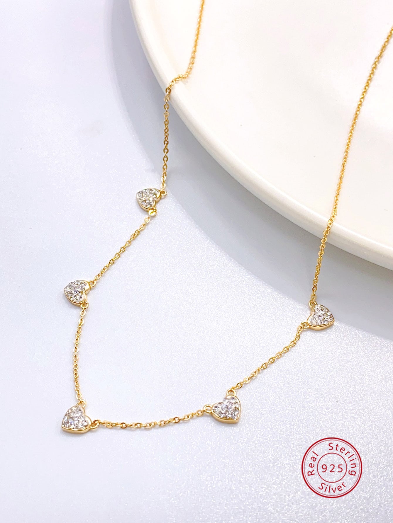 1pc Elegant & Fashionable S925 Silver & Cubic Zirconia Necklace For Women, Summer Sale & Party Jewelry