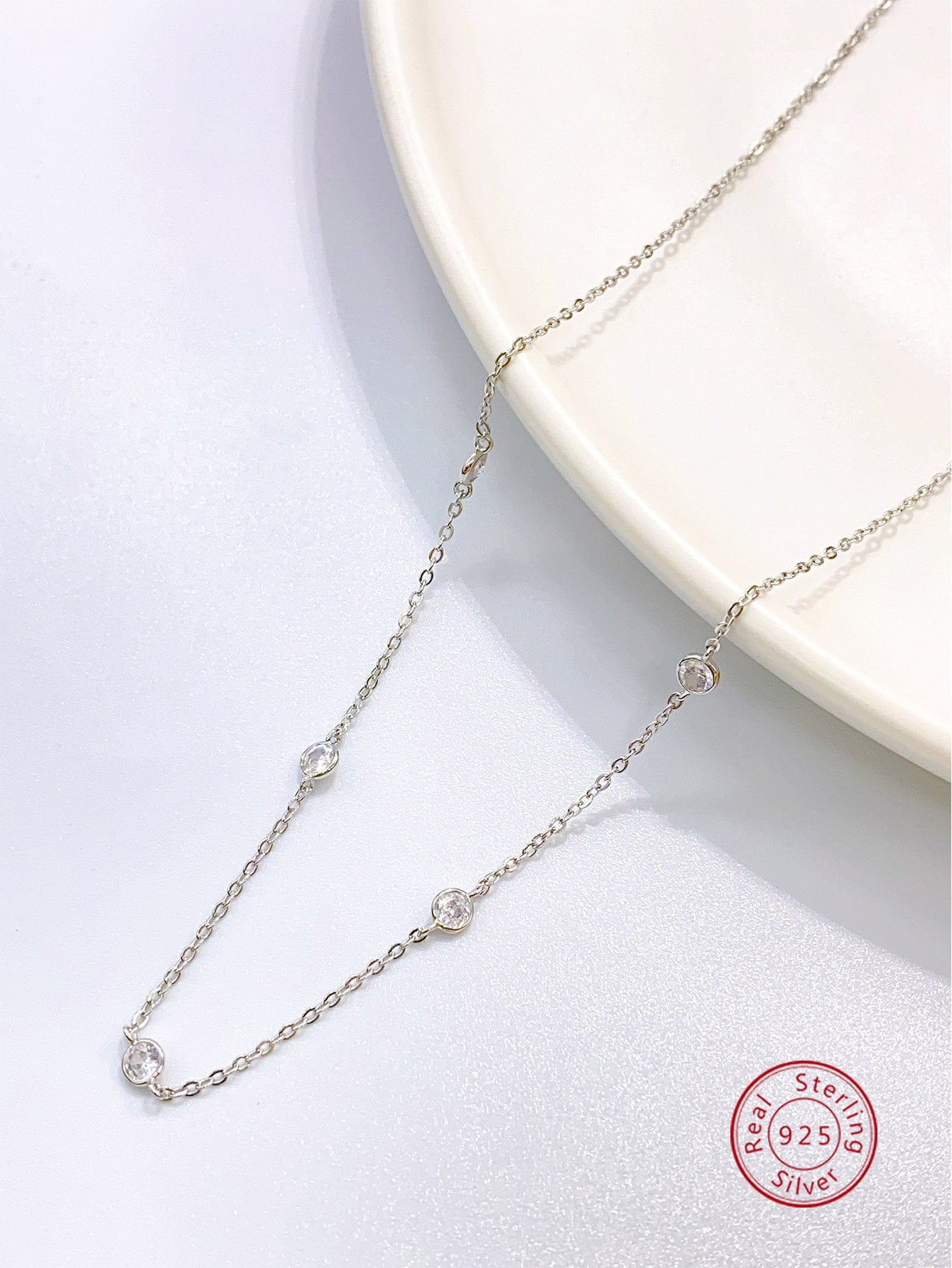 1pc S925 Silver & Zirconia Exquisite Sweet Pendant Necklace For Women, Suitable For Work And Daily Use