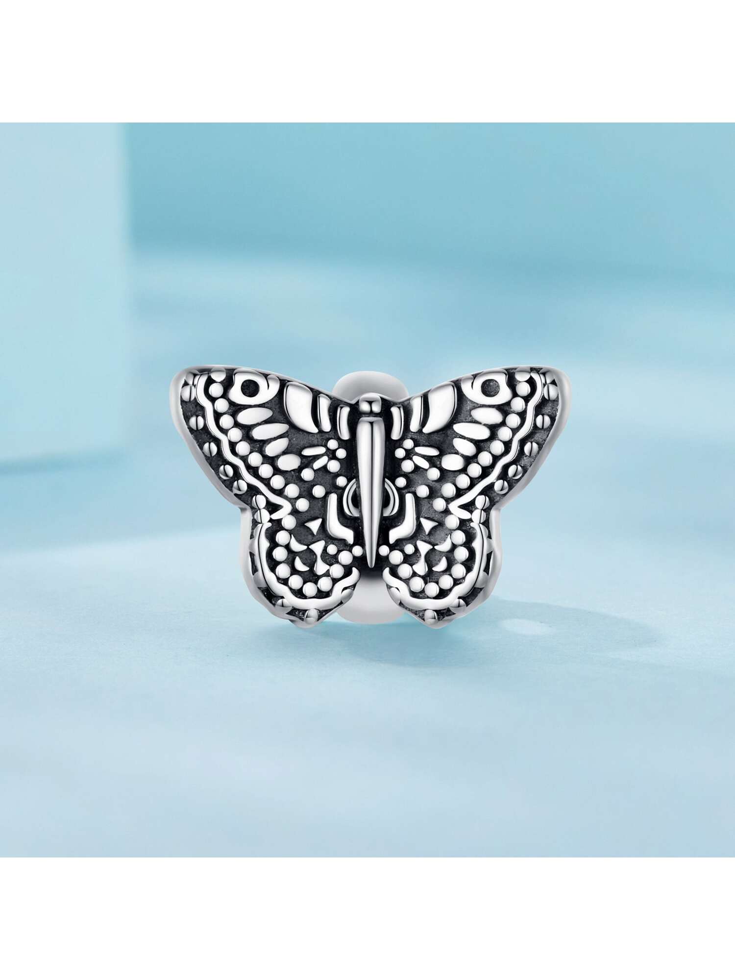 1pc 925 sterling silver vintage butterfly silicone beading suitable for DIY bracelet necklace jewelry making girls gifts