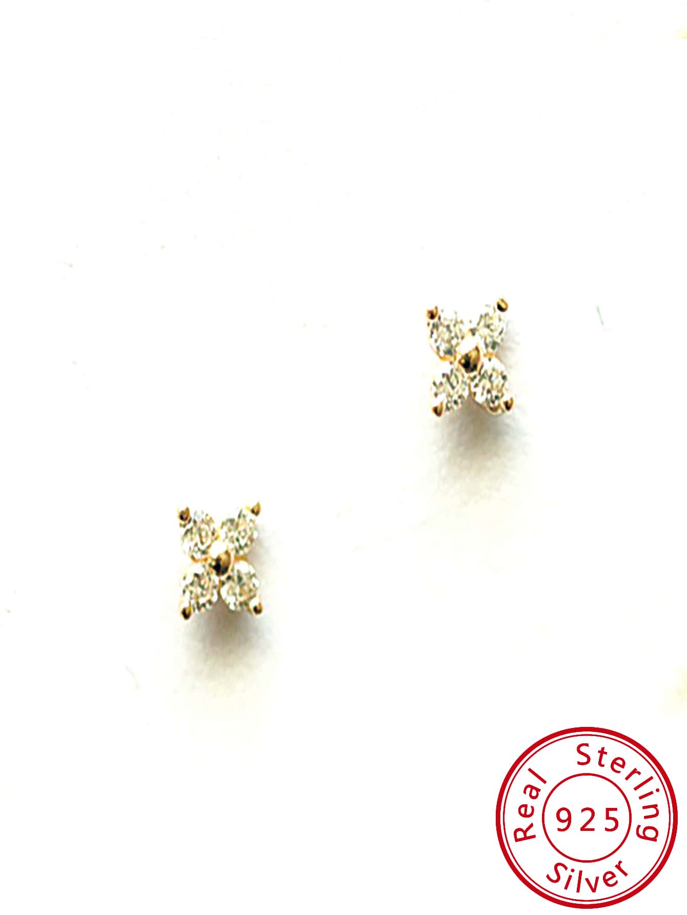 1pair Fashionable Cubic Zirconia 925 Sterling Silver Stud Earrings For Women For Daily Decoration