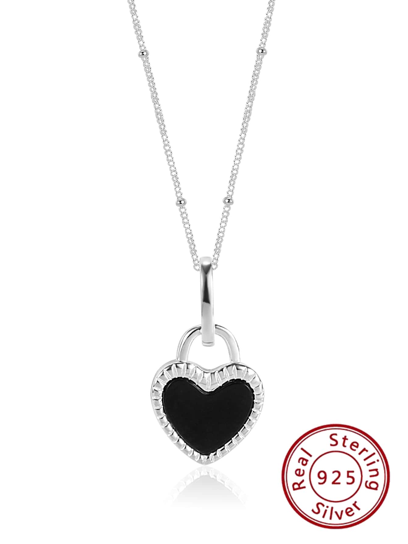 1pc Elegant Heart 925 Sterling Silver Pendant Necklace For Women For Dating Gift