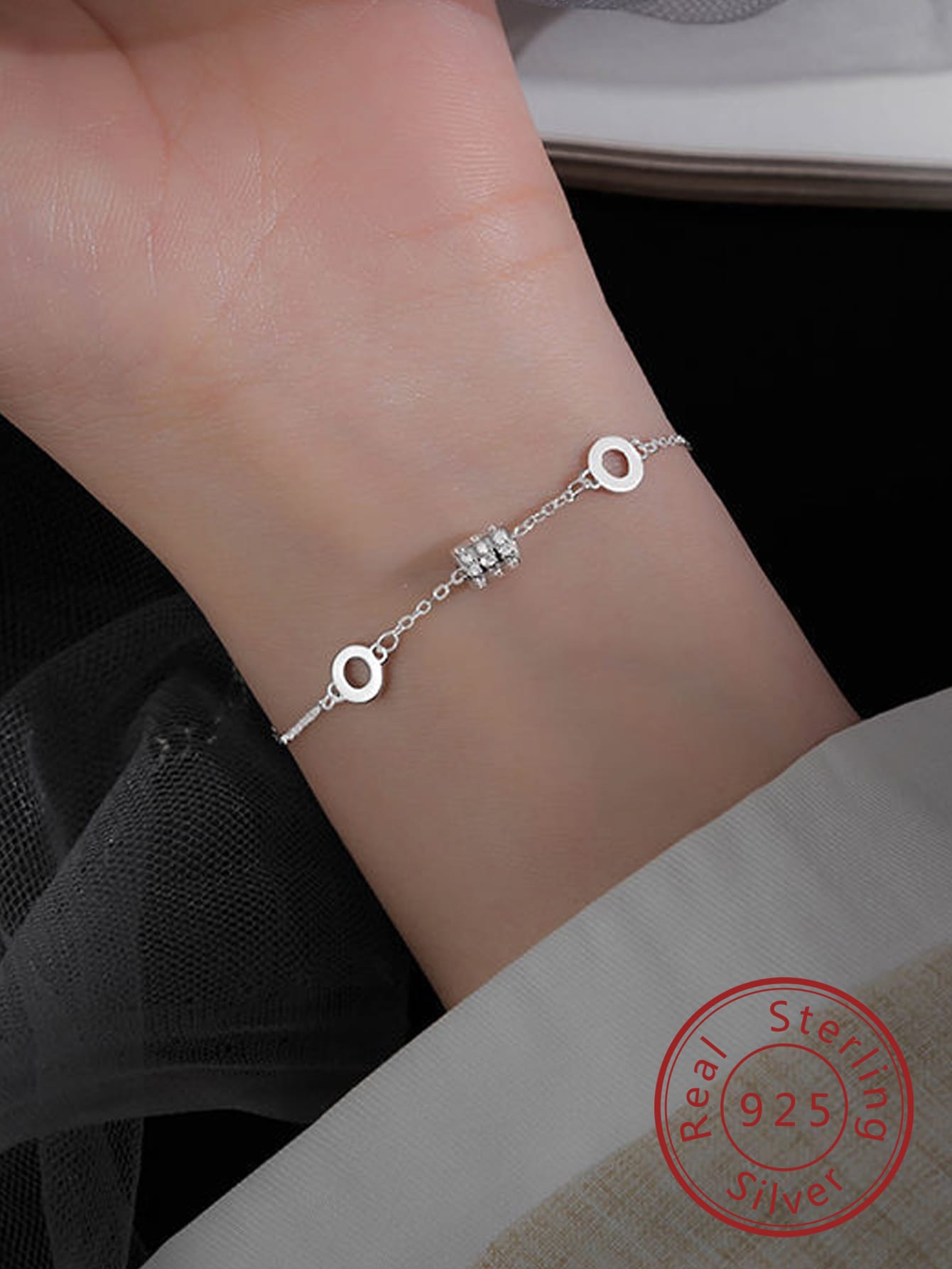 1pc 925 Sterling Silver Women's Fashionable Delicate Bracelet, Suitable For Gift, Wedding Anniversary, And Banquet