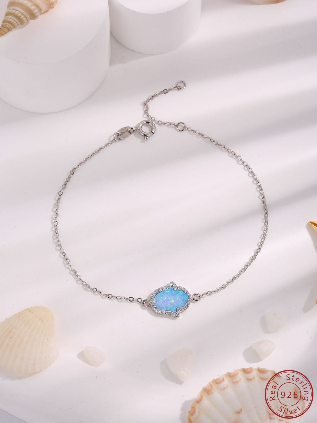 Simple Australian Gemstone Decor S925 Sterling Silver Bracelet, Trendy & Stylish Bracelet, Unique Design