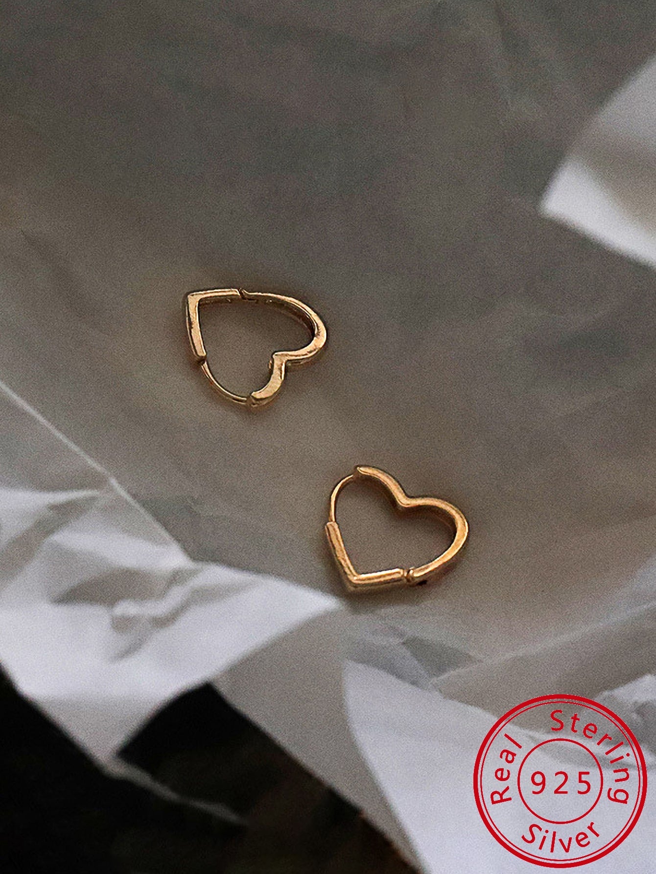 S925 Sterling Silver Stud Earrings, Minimalist, Versatile, Unique Design Heart-shaped Earrings For Women