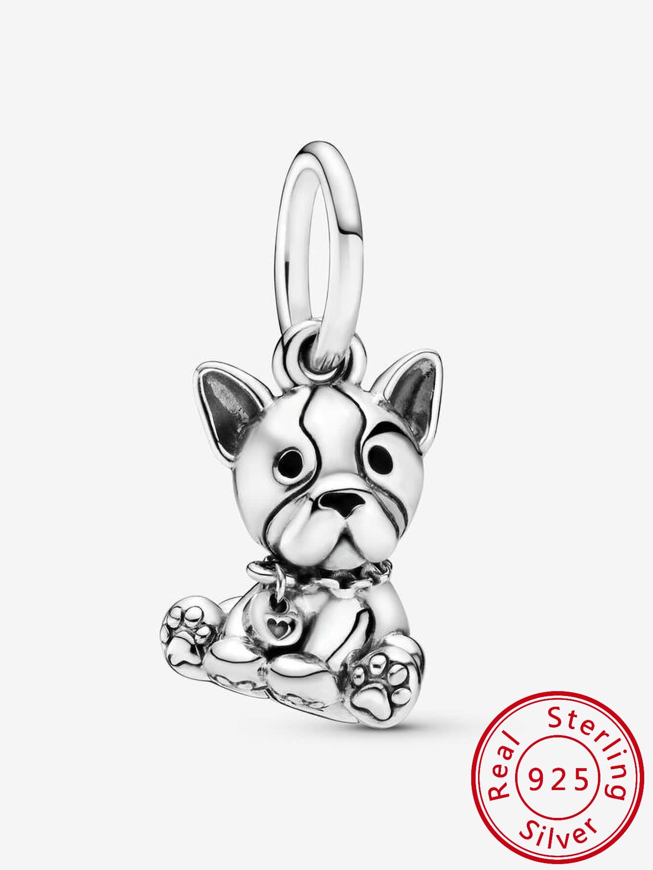 100% 925 Sterling Silver charms DIY bead Fit Original Pan Bracelet 1:1 Model fine Gift For Women making jewelry Bulldog puppy pendant Suitable for holidays and birthdays as gifts for children