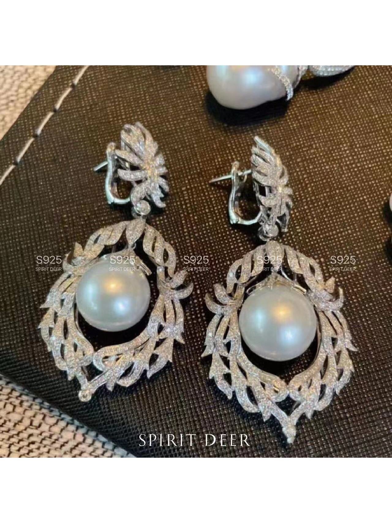 SPIRITDEER Sterling Silver S925 Natural Pearl Earrings 9-10MM Round Delicate High end Jewelry Fashion Elegant Low Allergy Jewelry Gift SD033