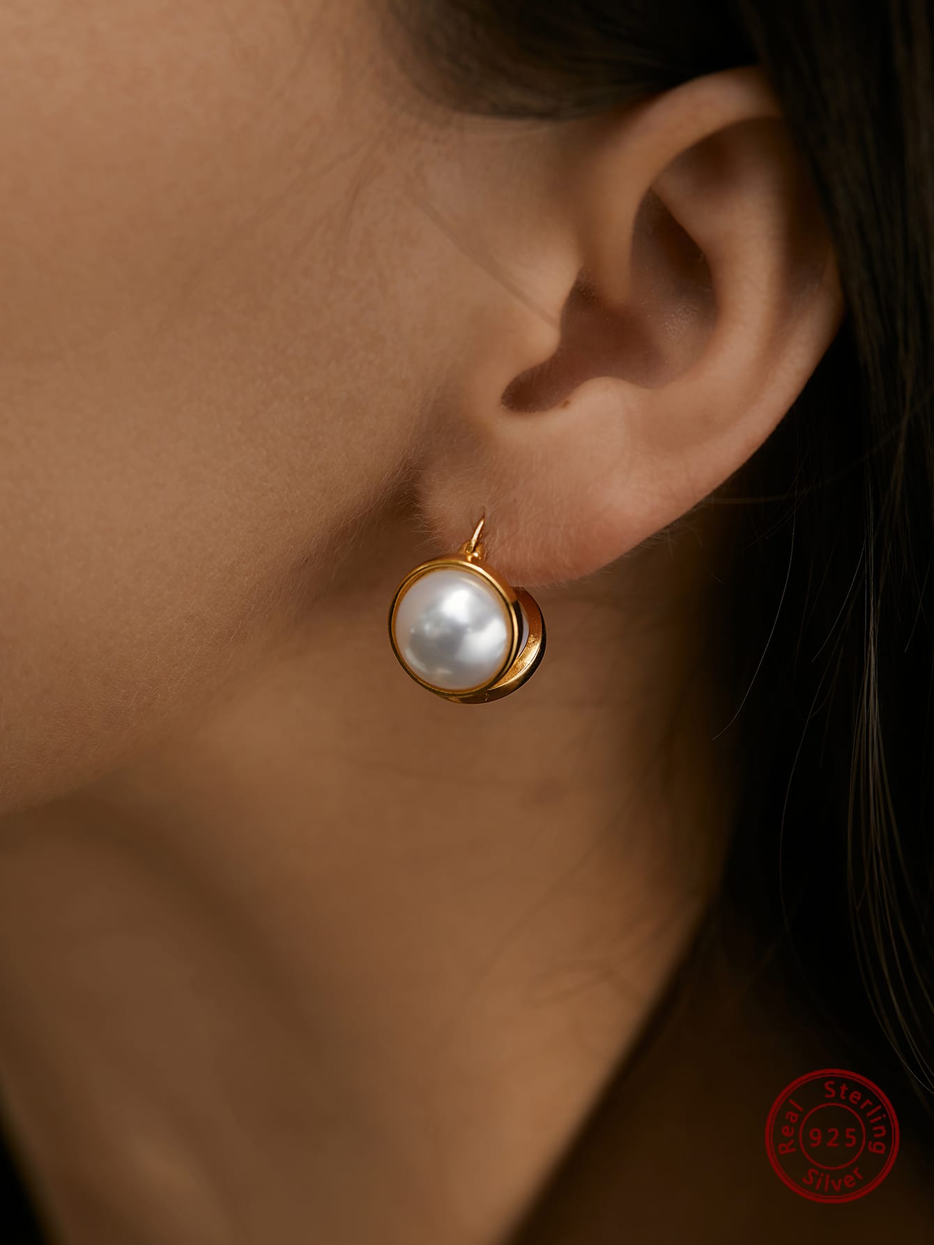 1pair 925 Silver Minimalist Pearl Stud Earrings