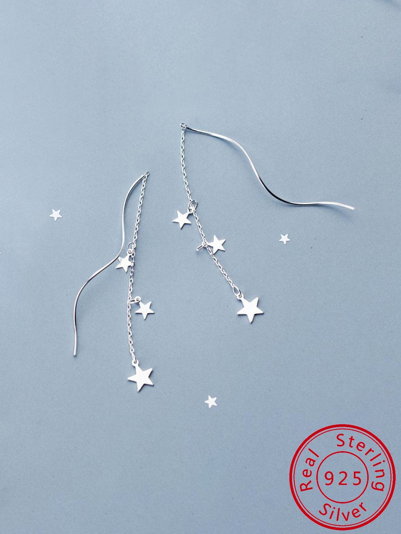 S925 Sterling Silver Ear Thread, Five-pointed Star Tassel Earrings, Design Women's Ear Accessory With Light Luxury Ladies Temperament