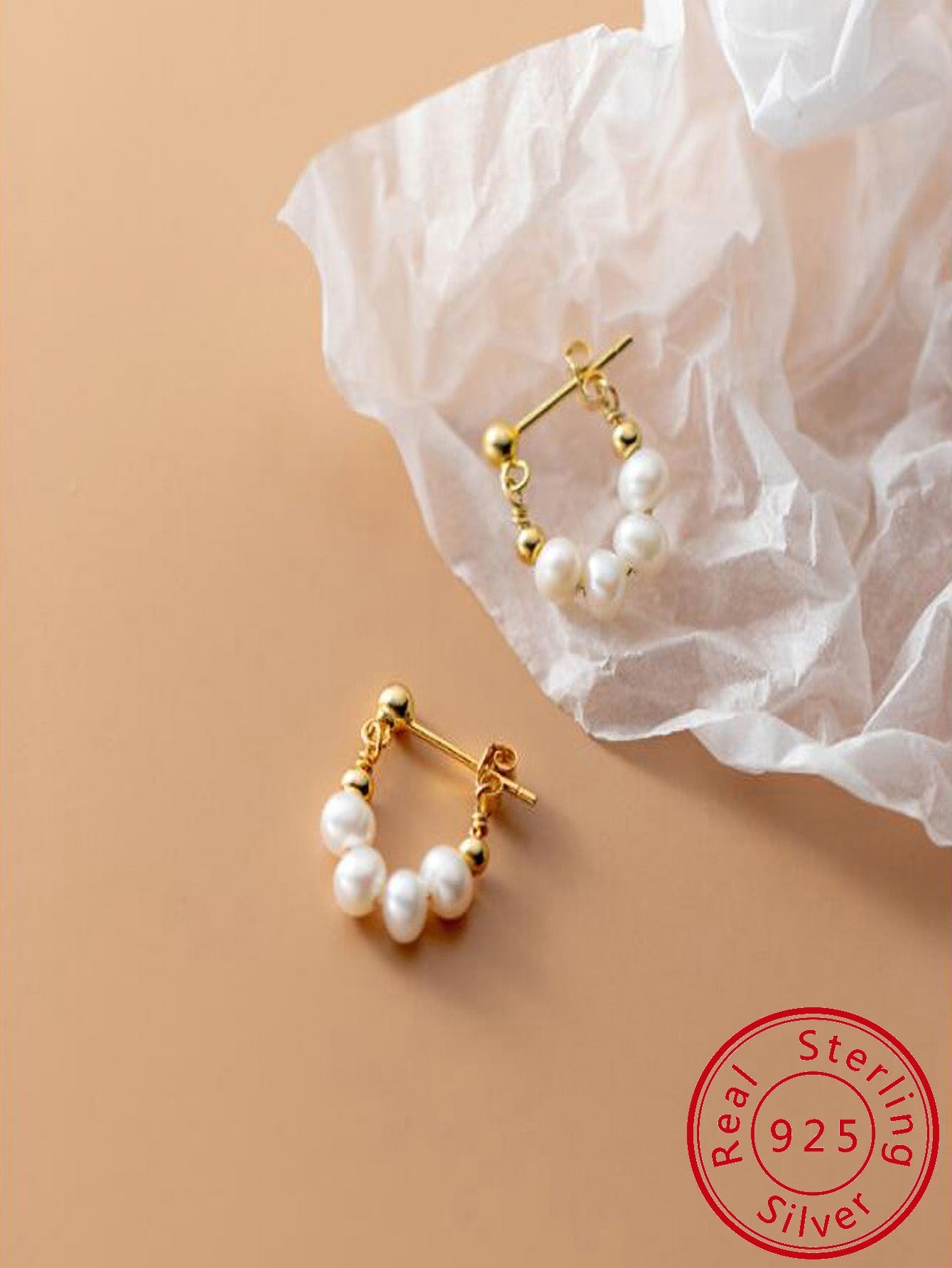 S925 Sterling Silver Imitation Pearl Earrings, Luxurious And Elegant Design, Women's Jewelry