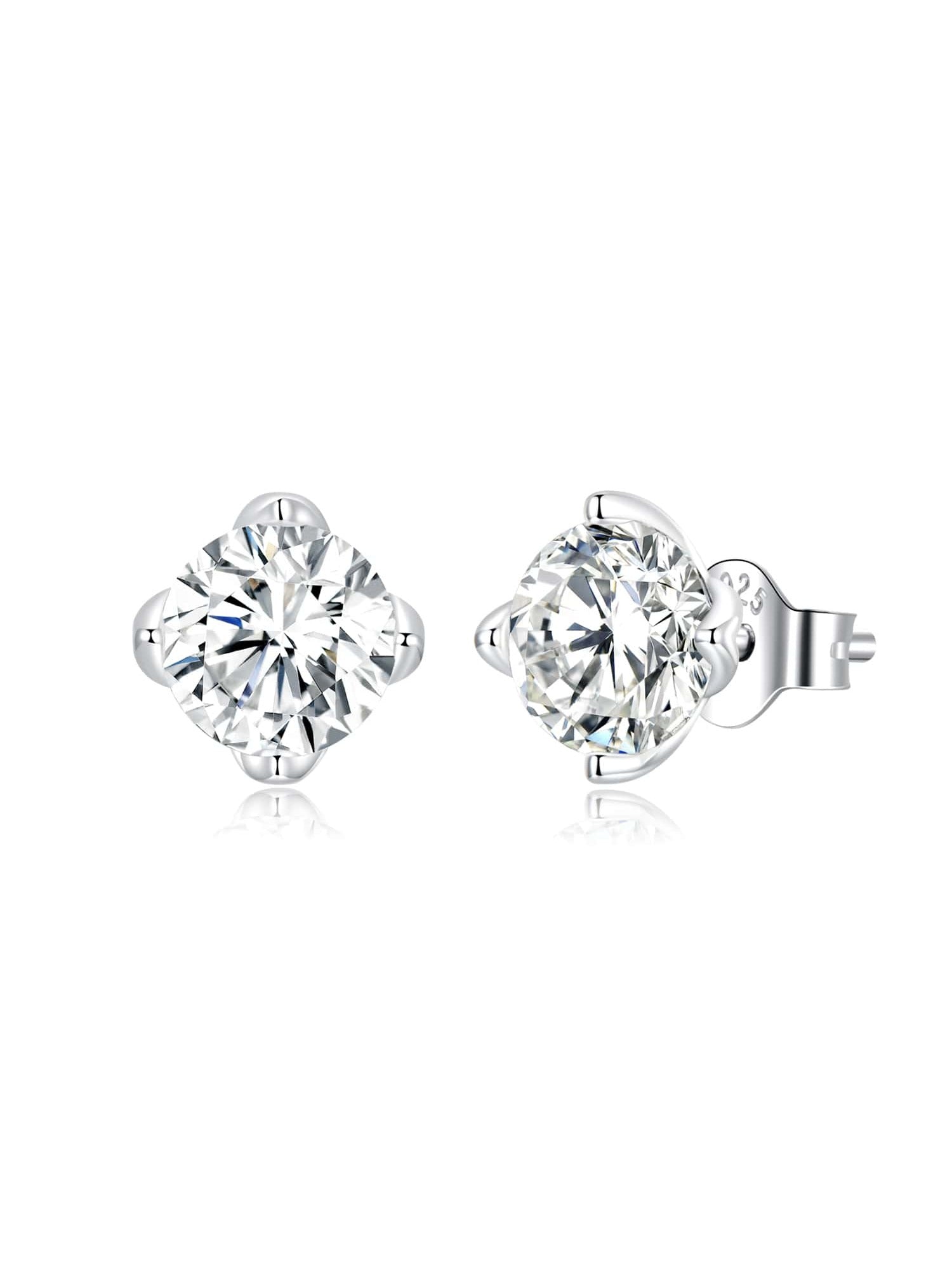 BAMOER Moissanite Stud Earrings for Women 925 Sterling Silver Wedding Gift Dazzling Earrings